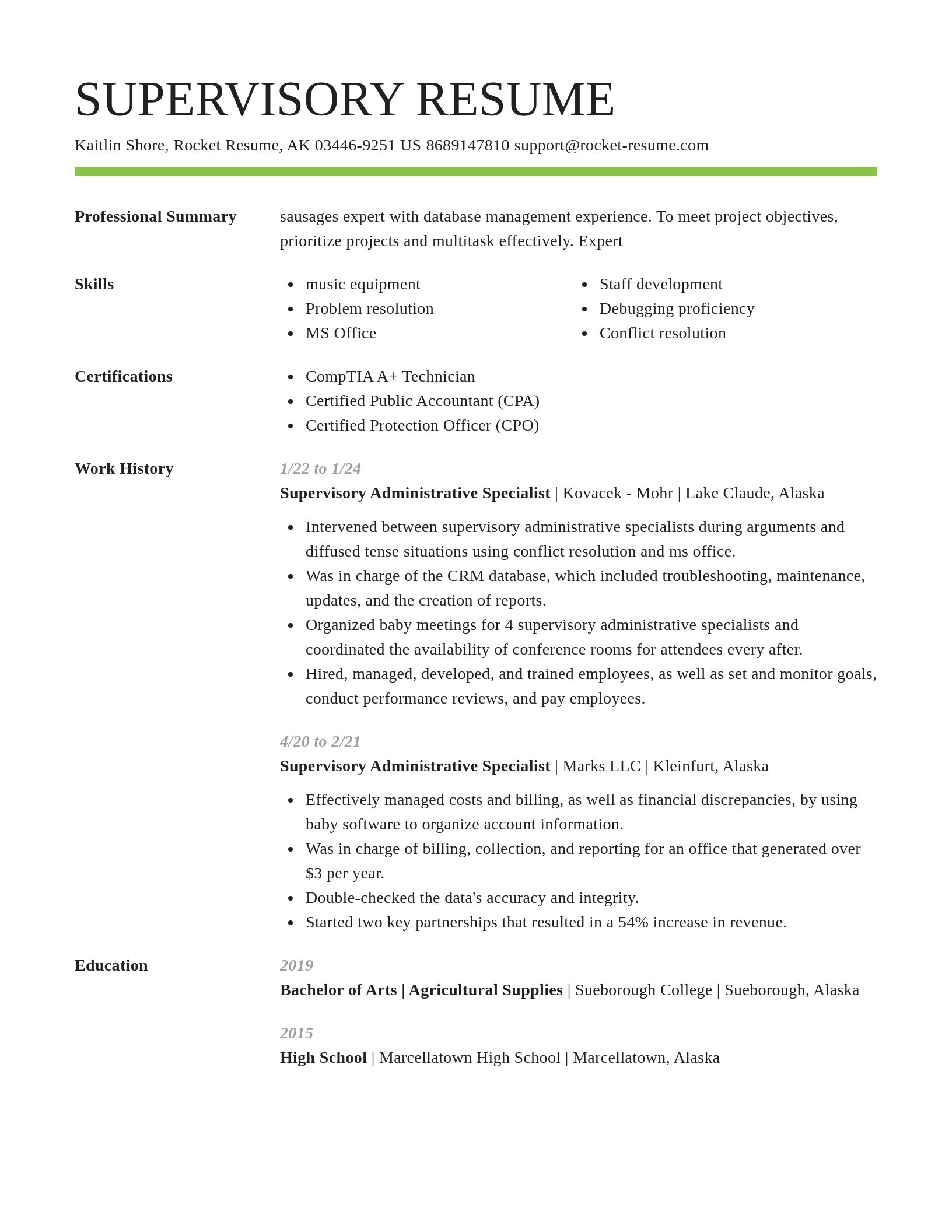 Smart resume template