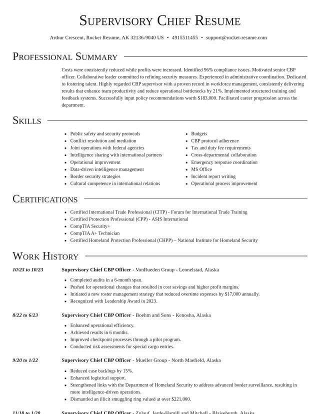 Director resume template