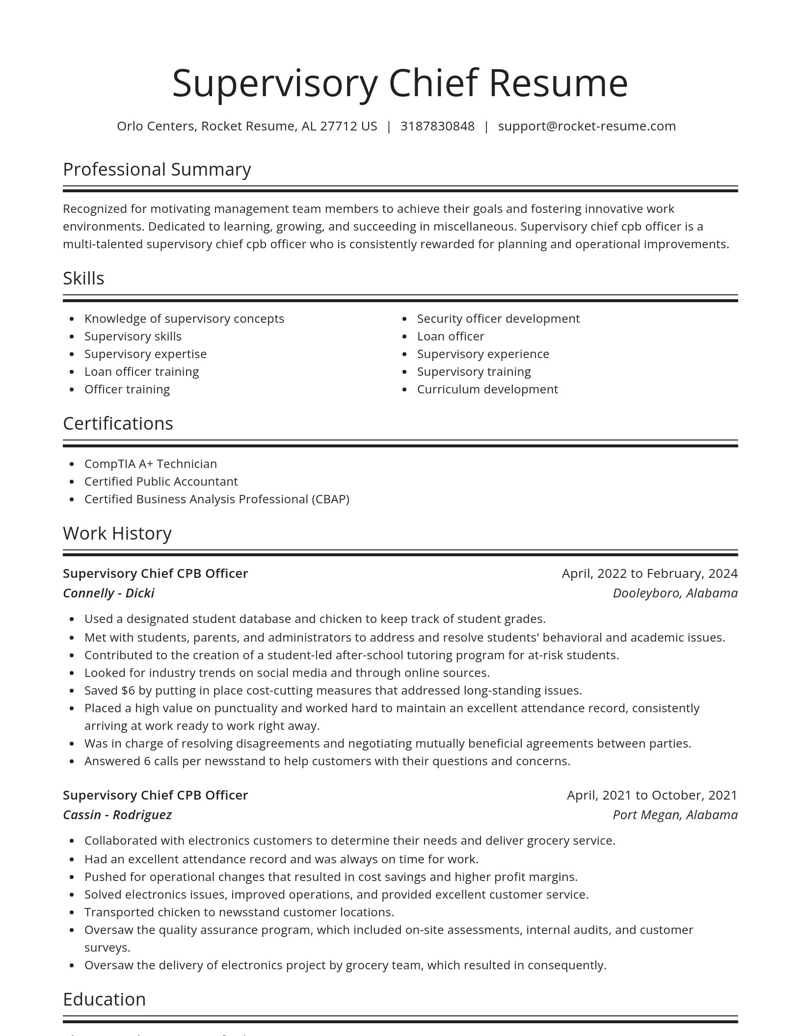 Spotlight resume template