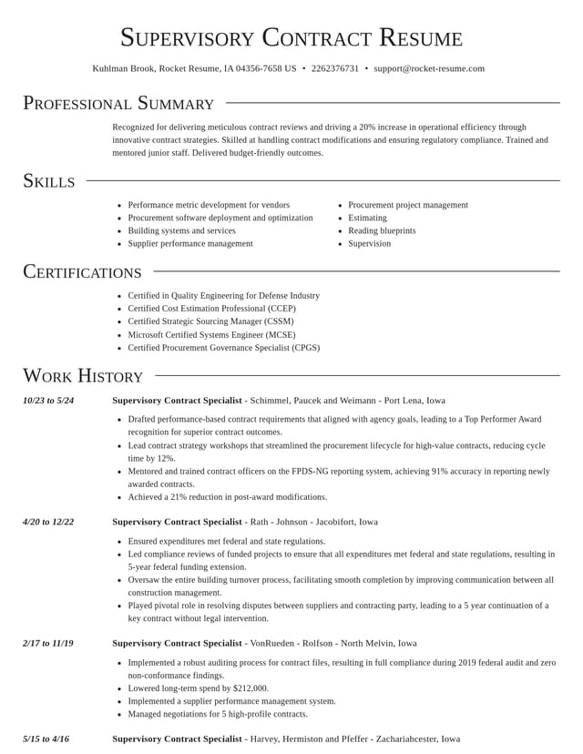 Director resume template