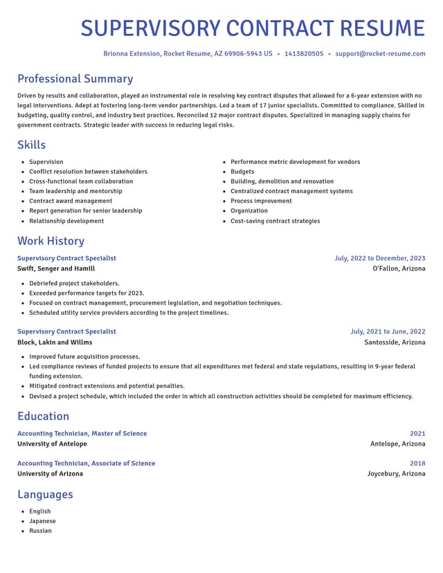 Novel resume template
