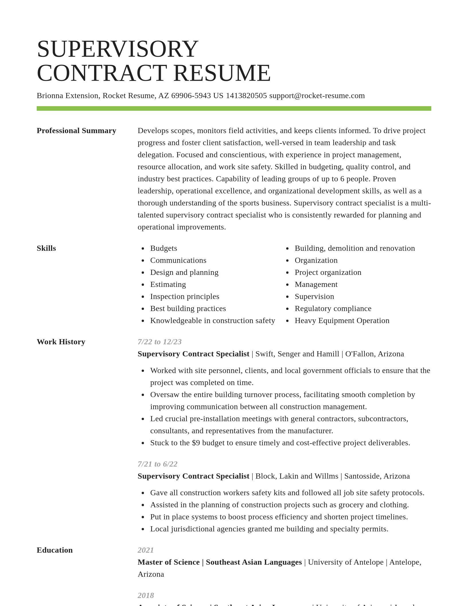 Smart resume template