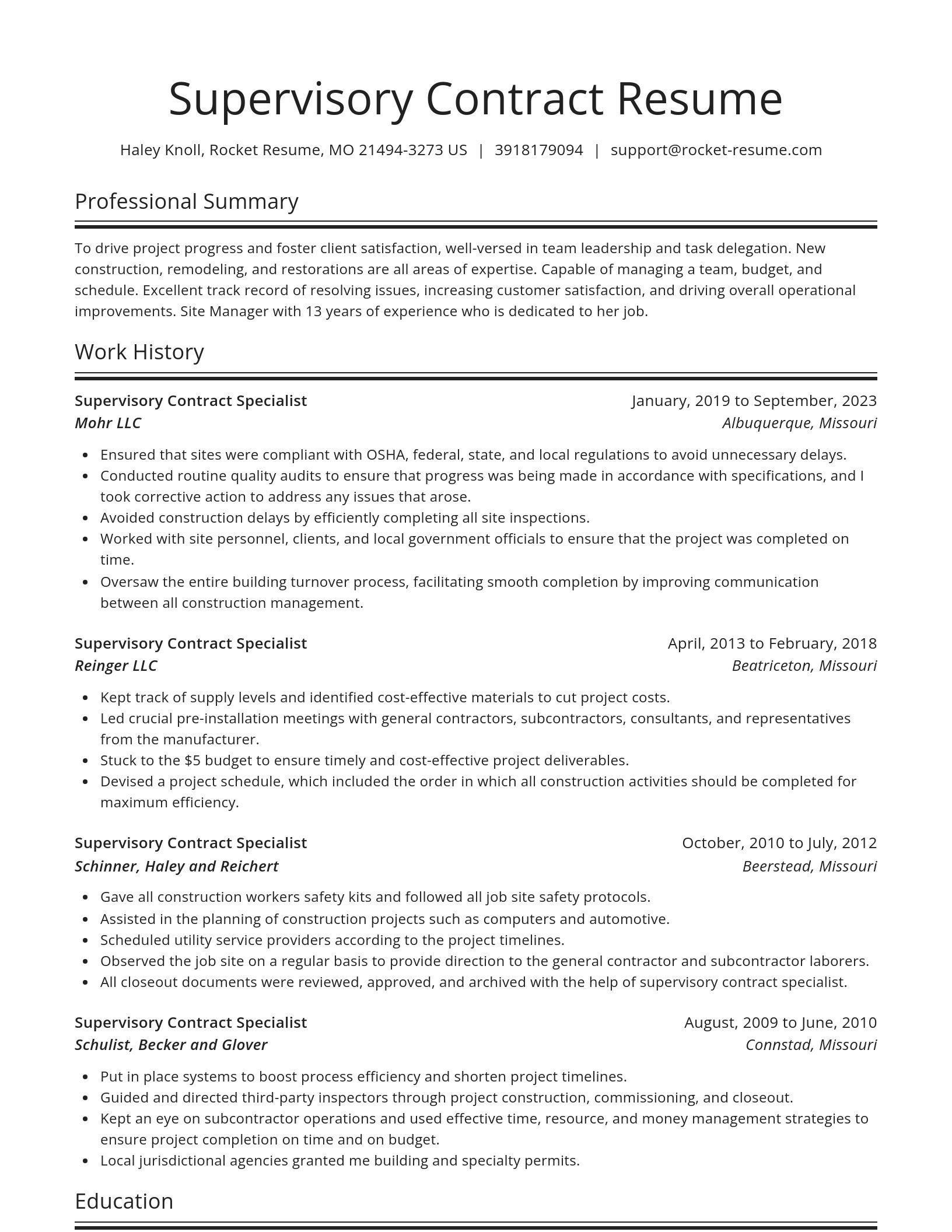 Spotlight resume template