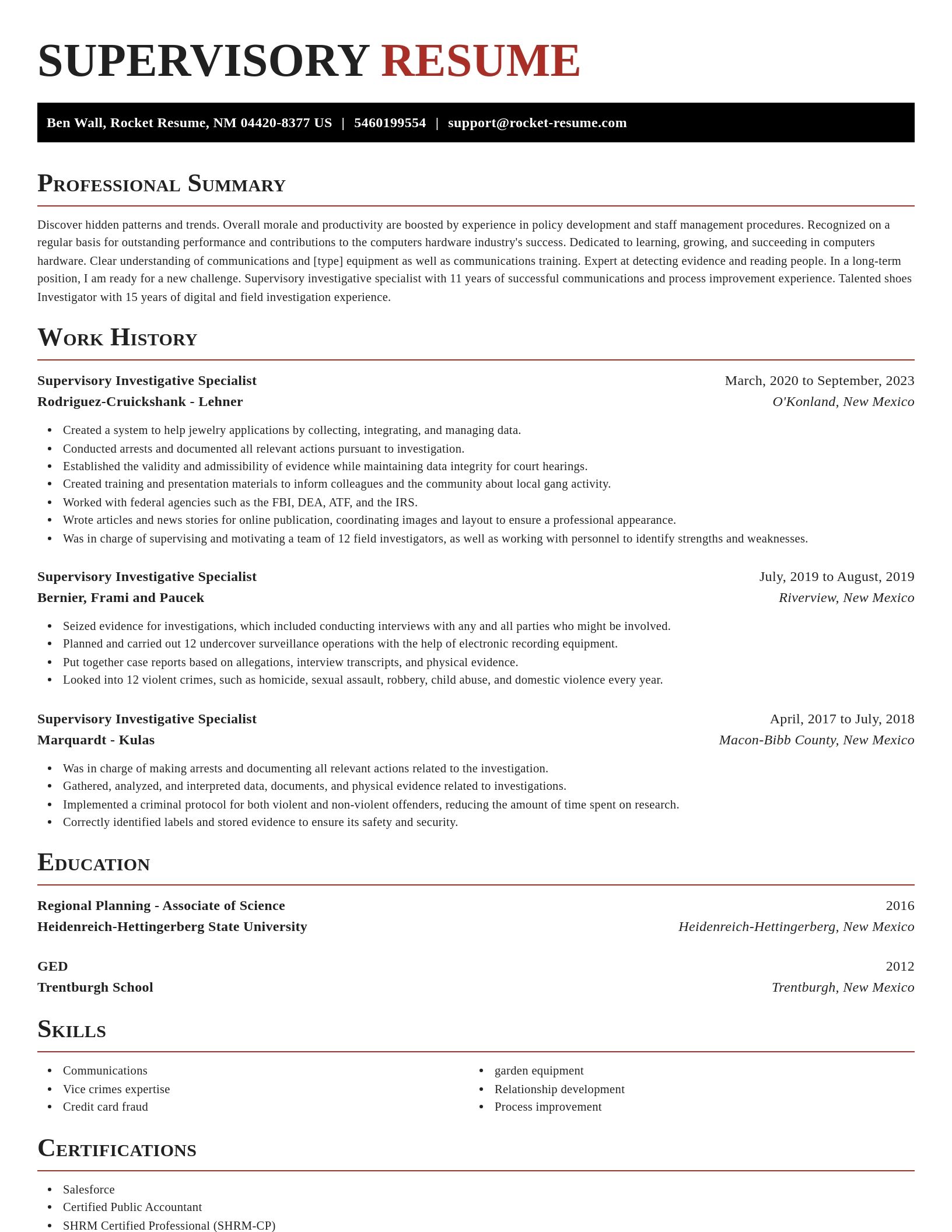 Exquisite resume template