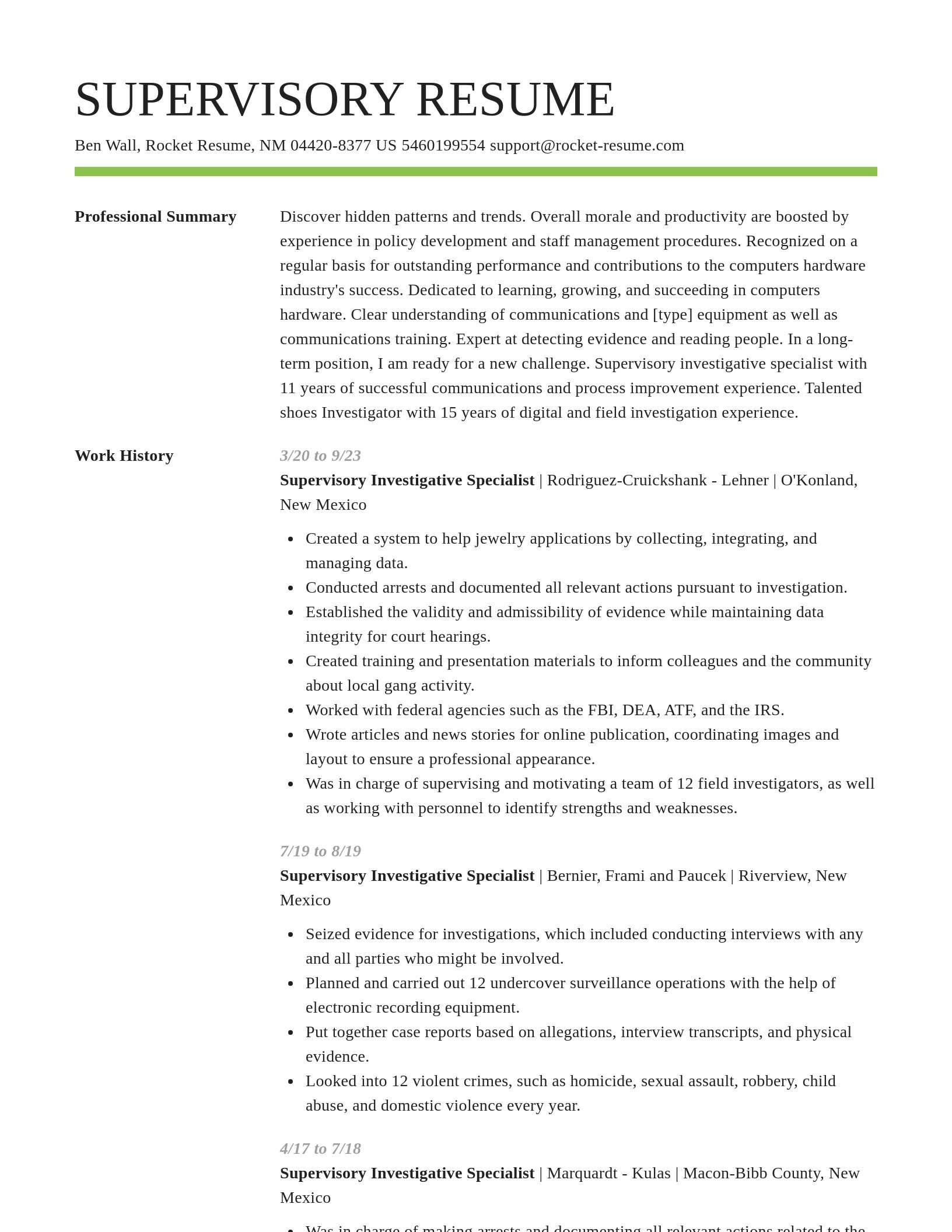 Smart resume template