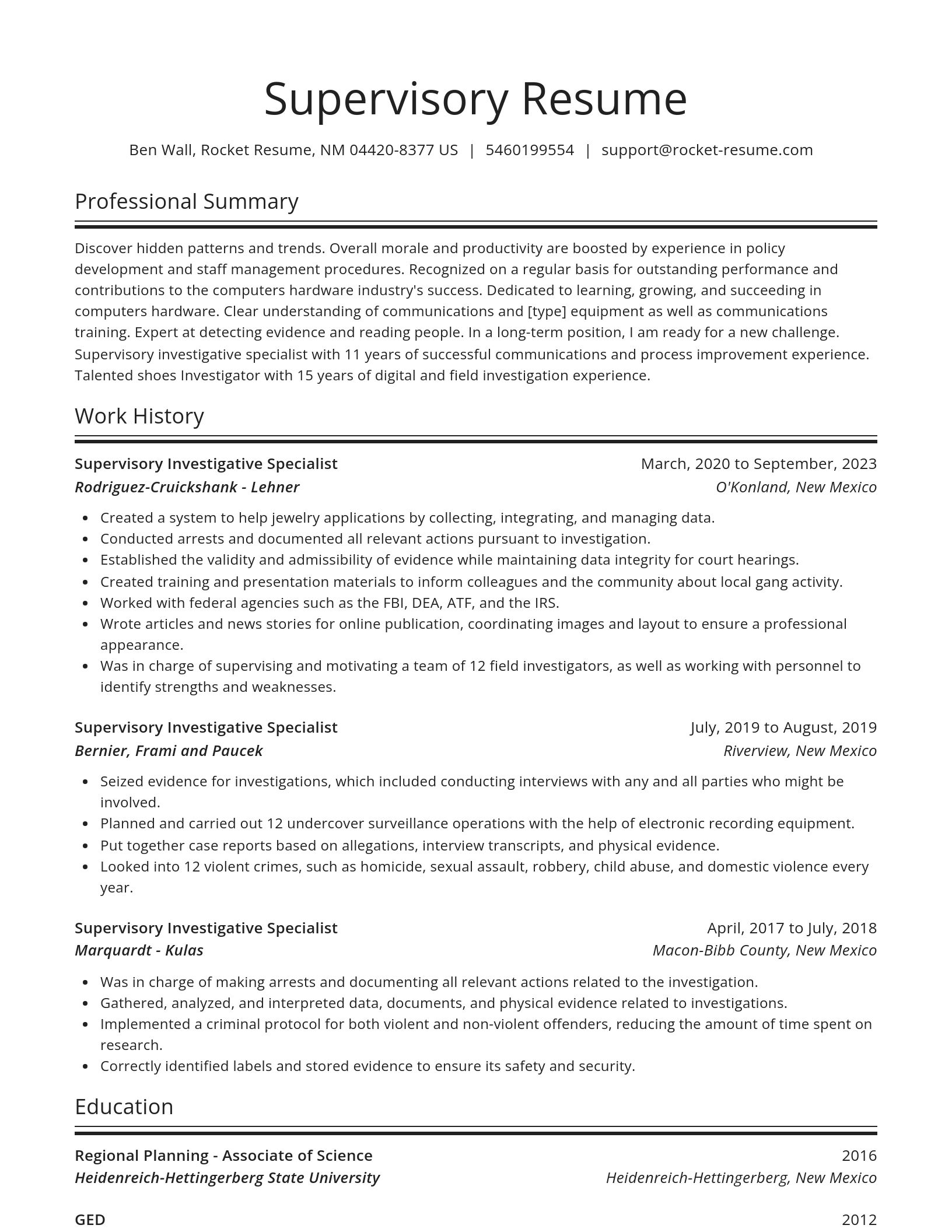 Spotlight resume template