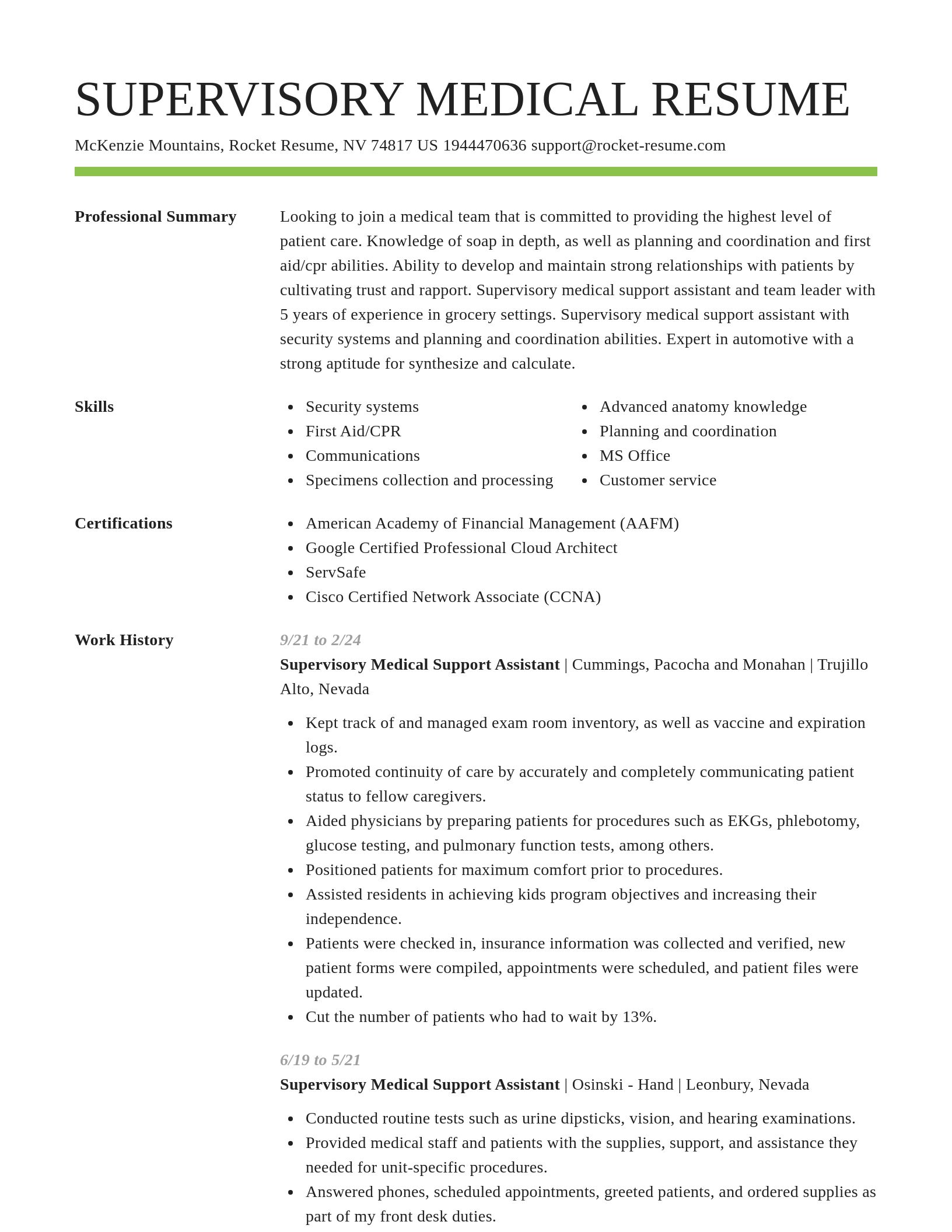 Smart resume template