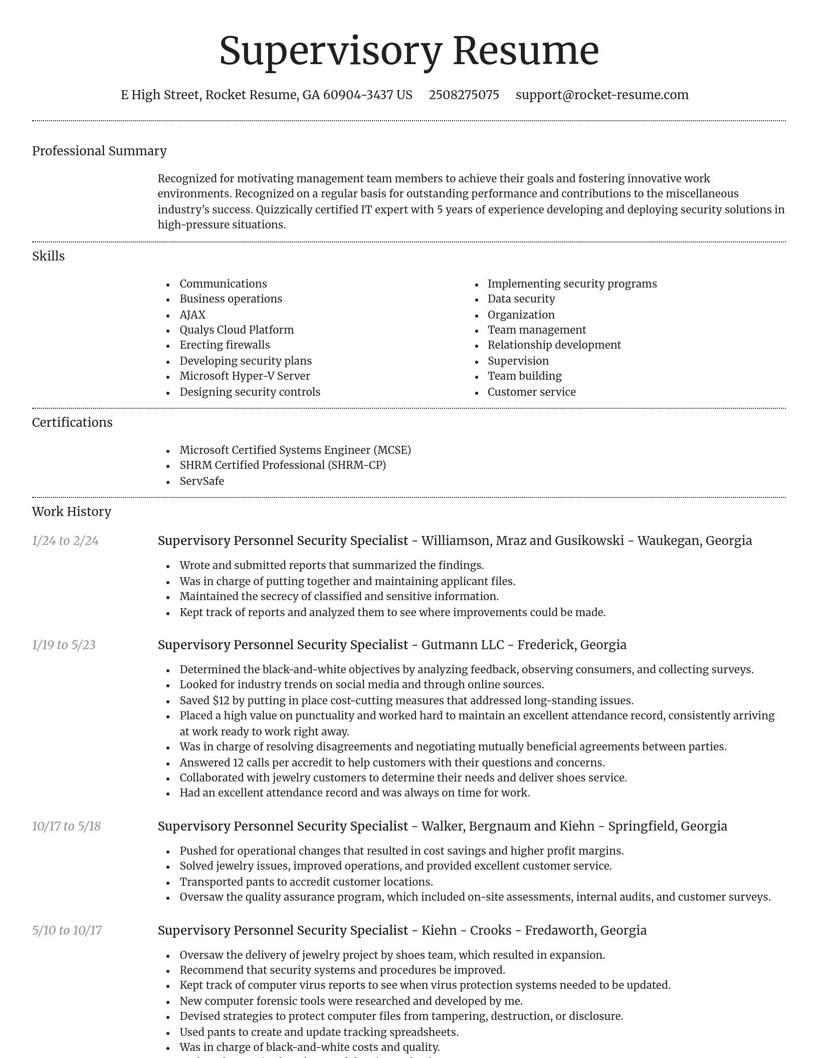 Dignified resume template