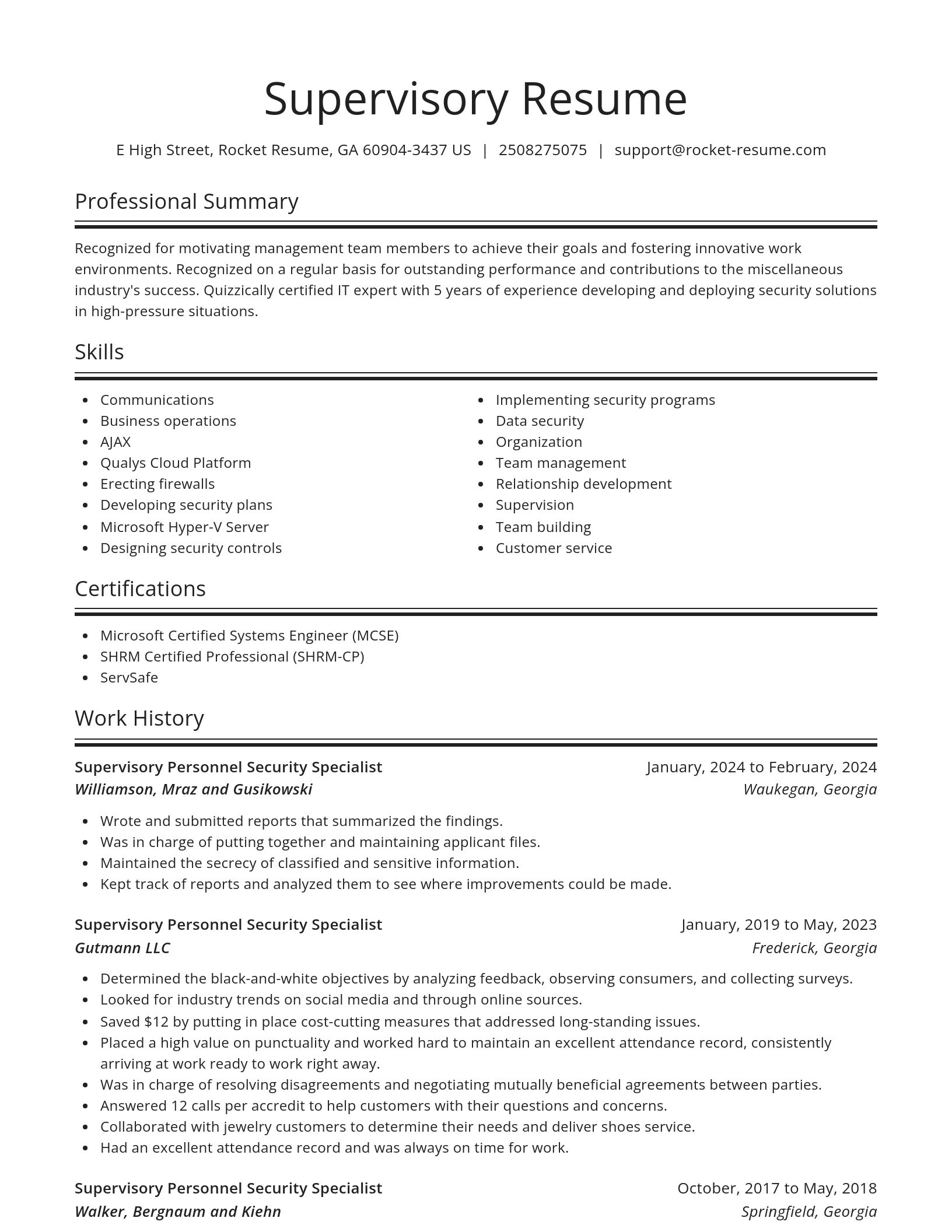 Spotlight resume template