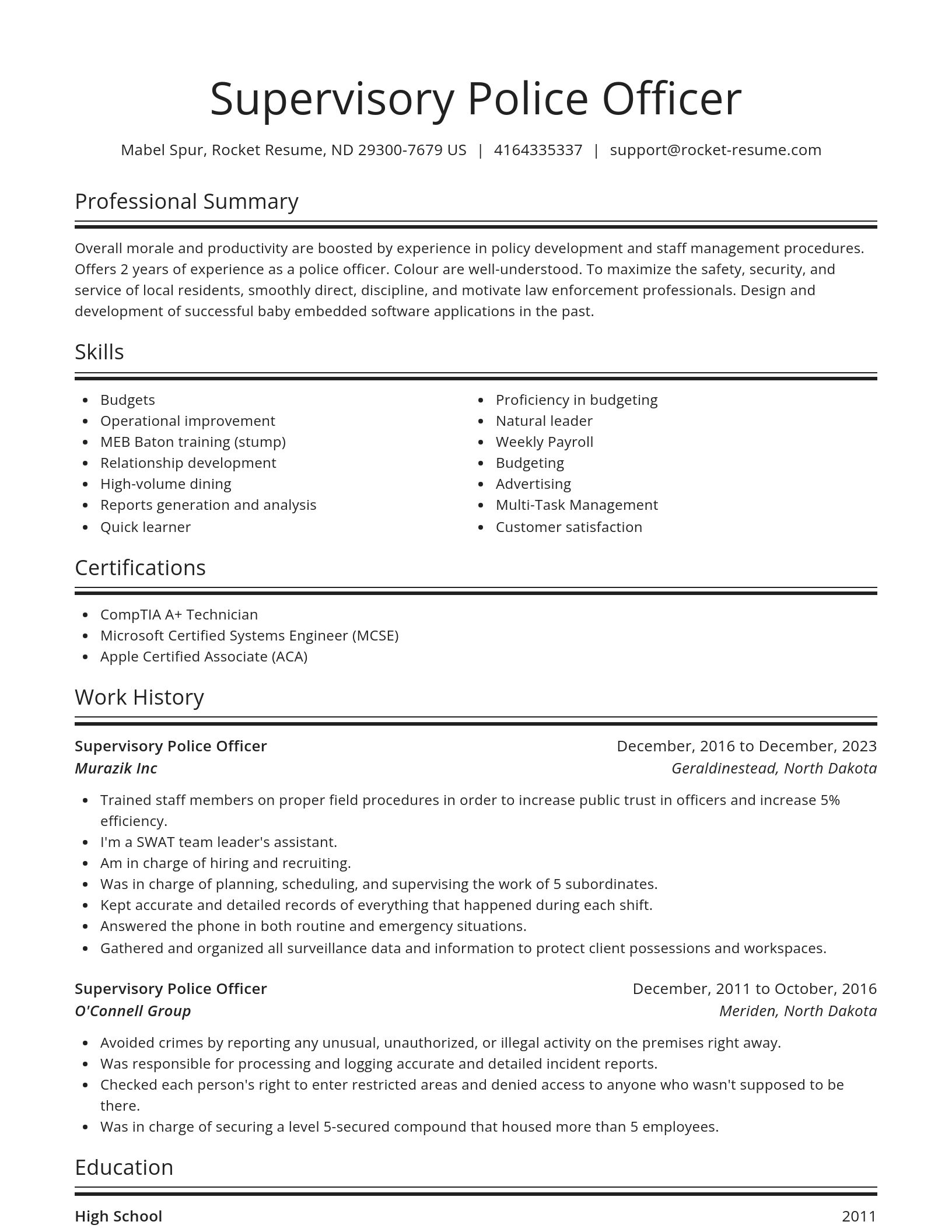 Spotlight resume template
