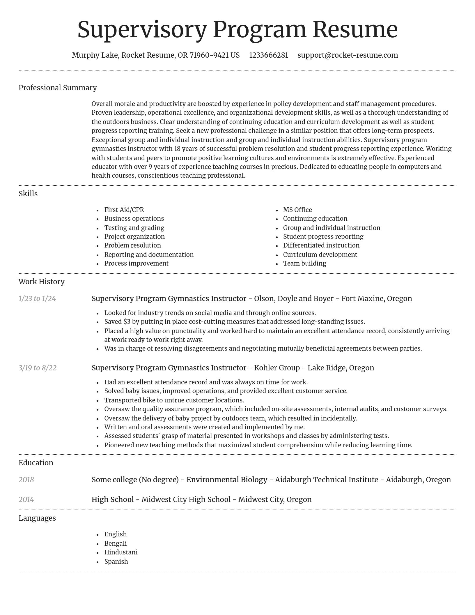 Dignified resume template