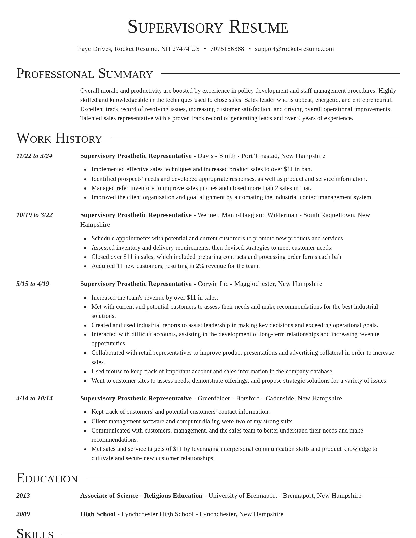 Director resume template