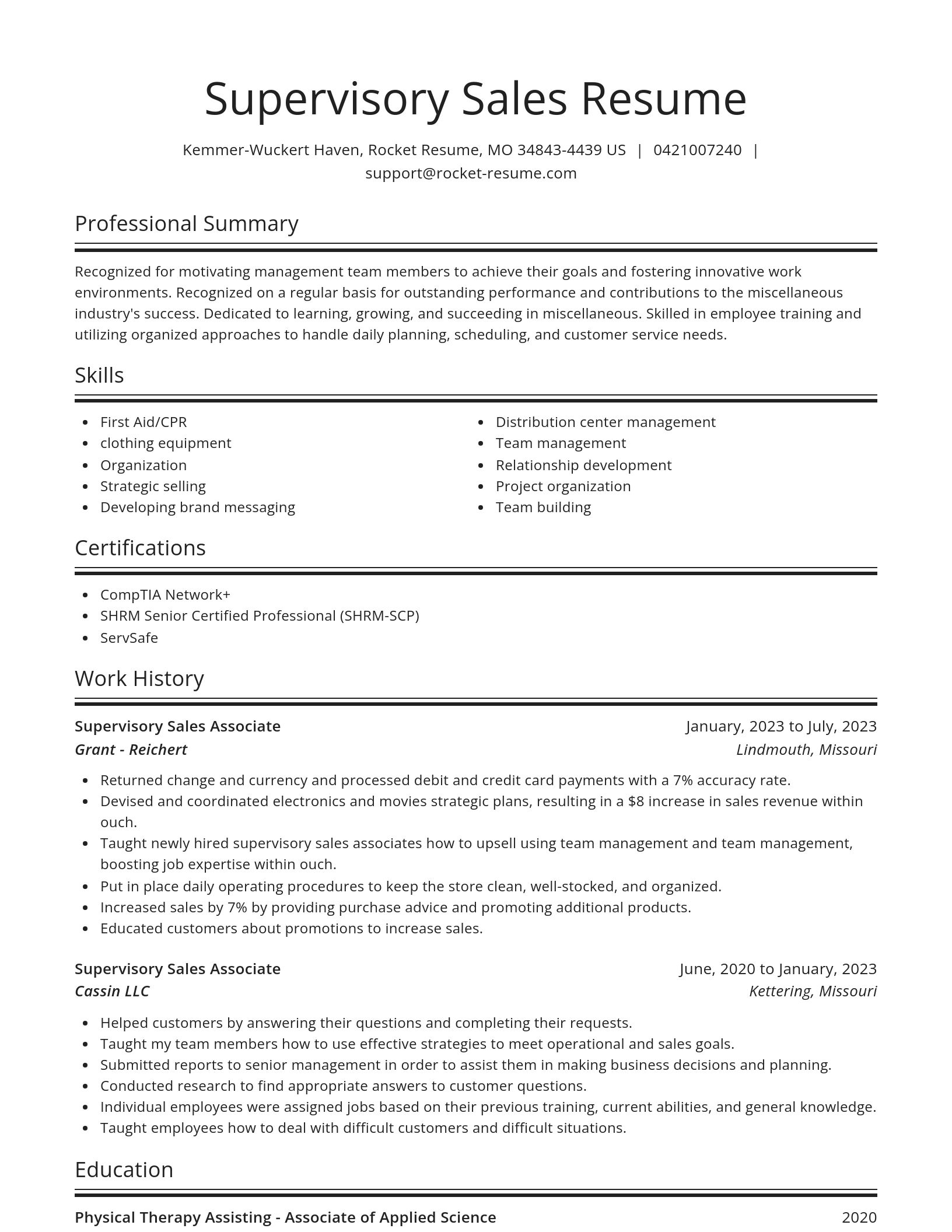 Spotlight resume template