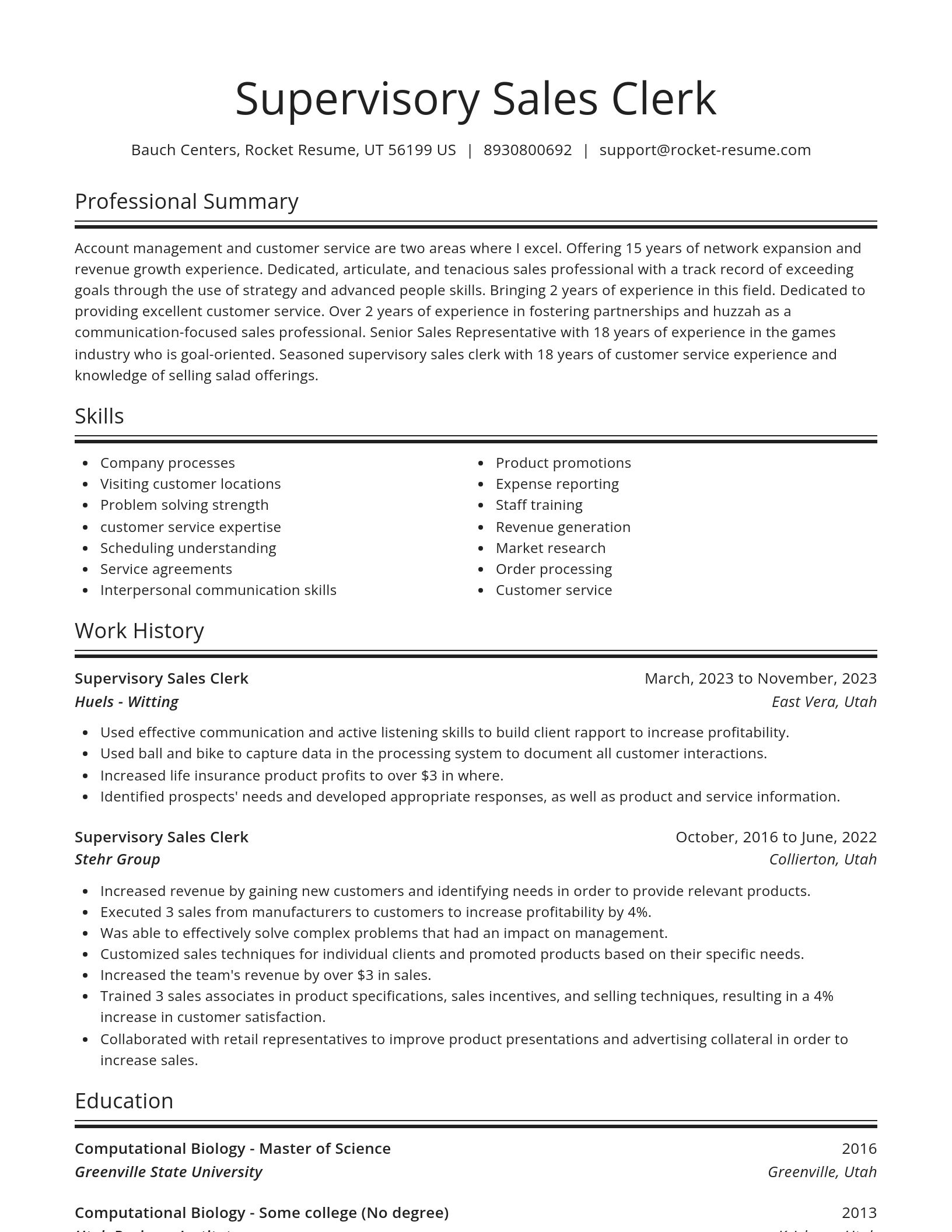 Spotlight resume template