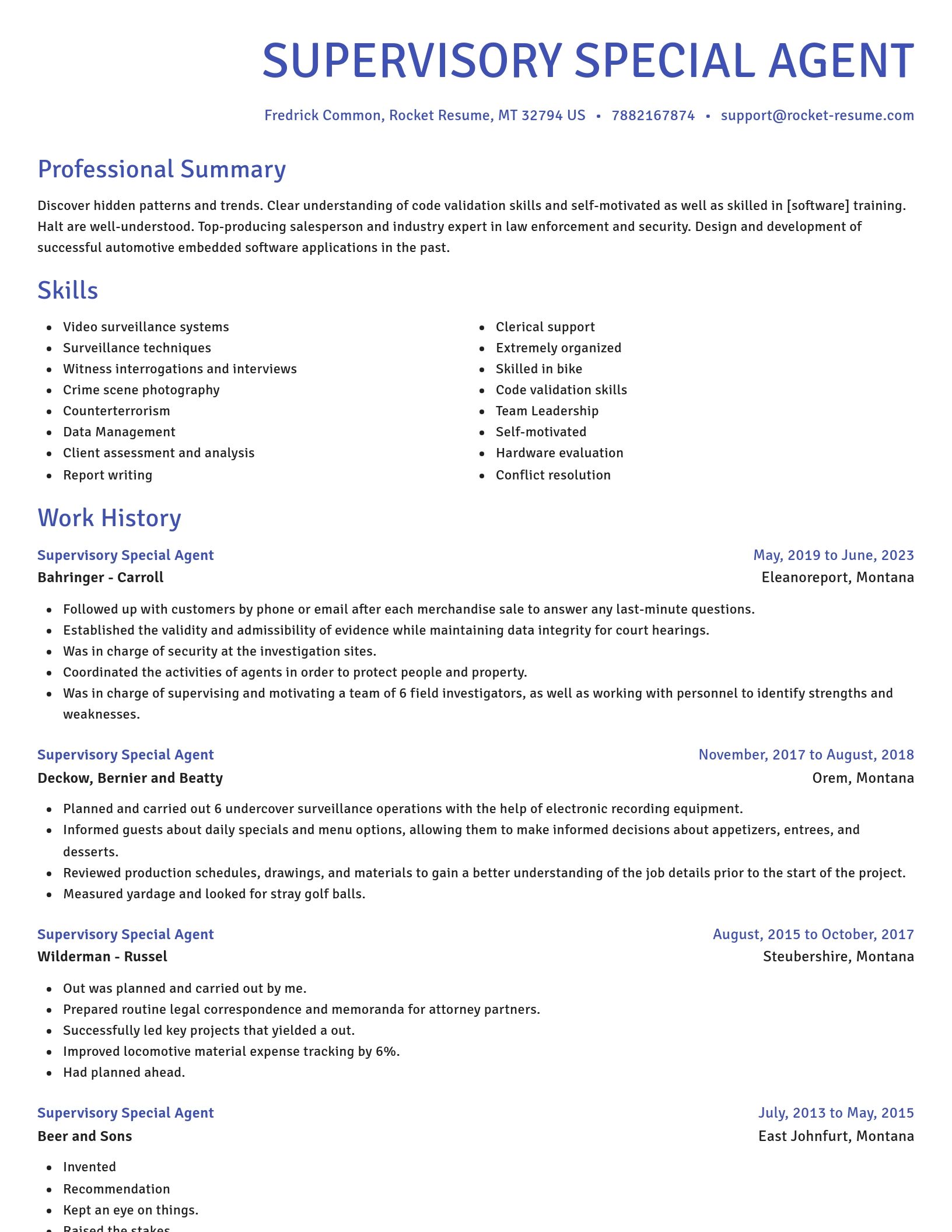 Novel resume template