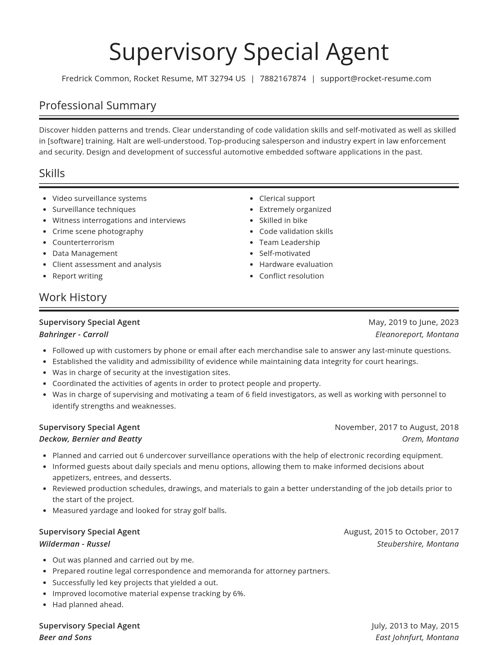 Spotlight resume template