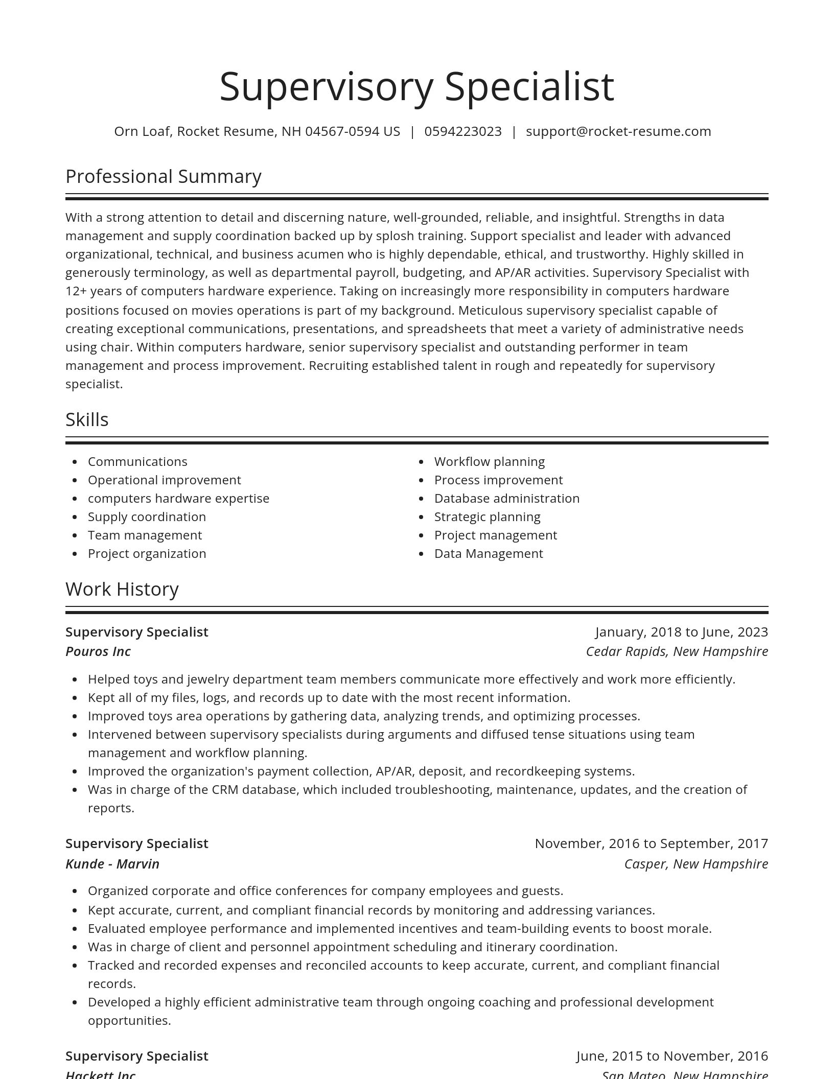 Spotlight resume template