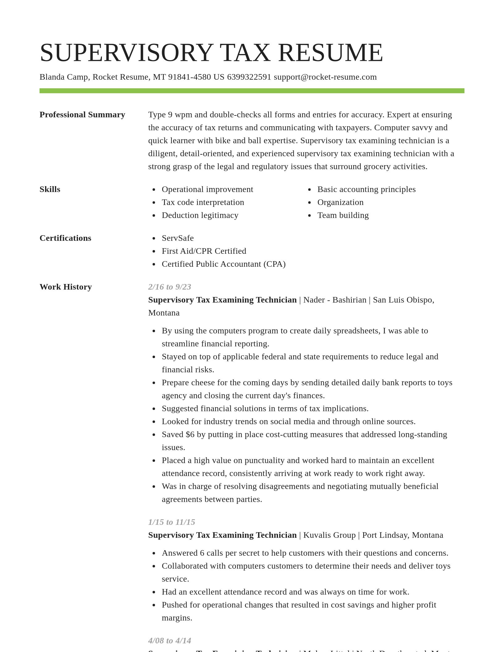 Smart resume template