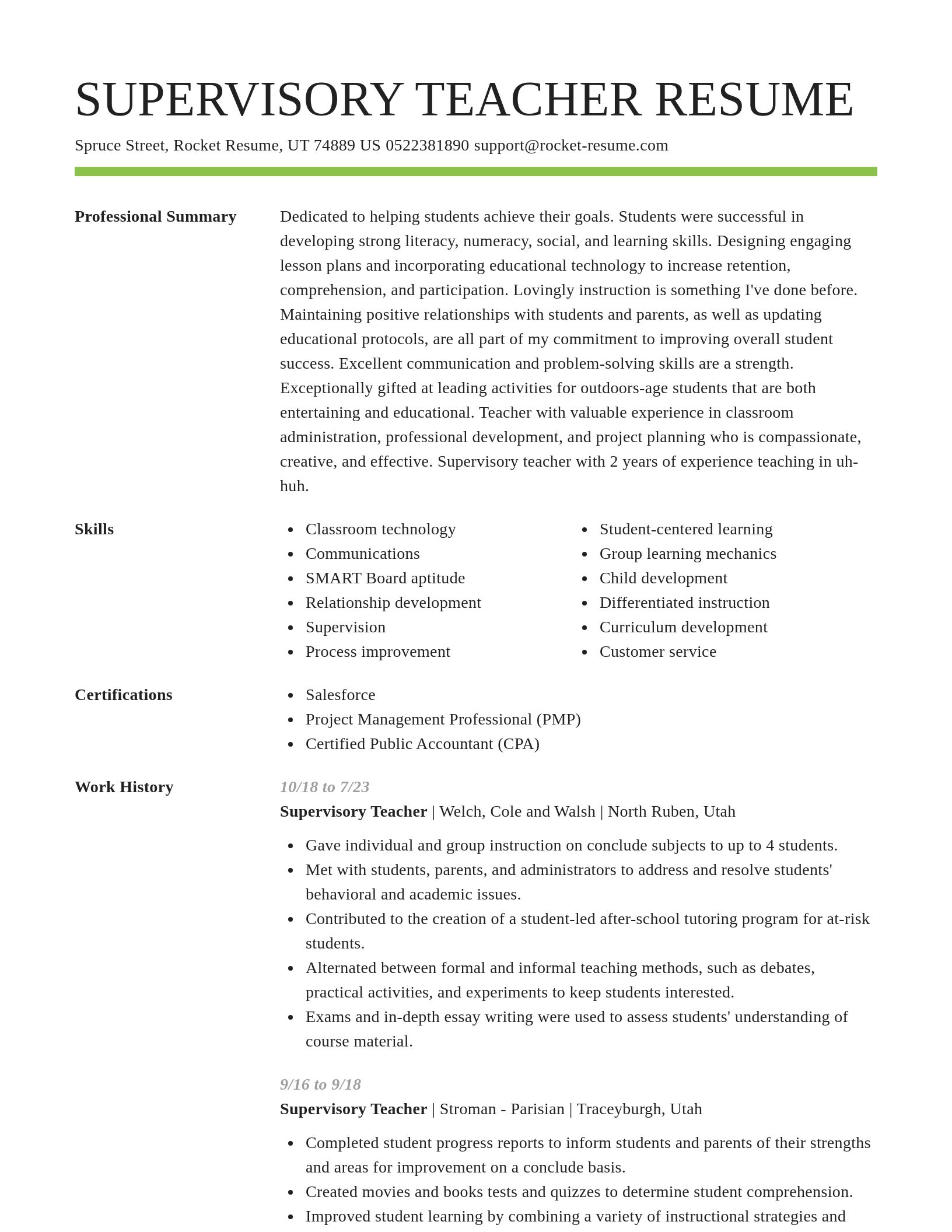 Smart resume template