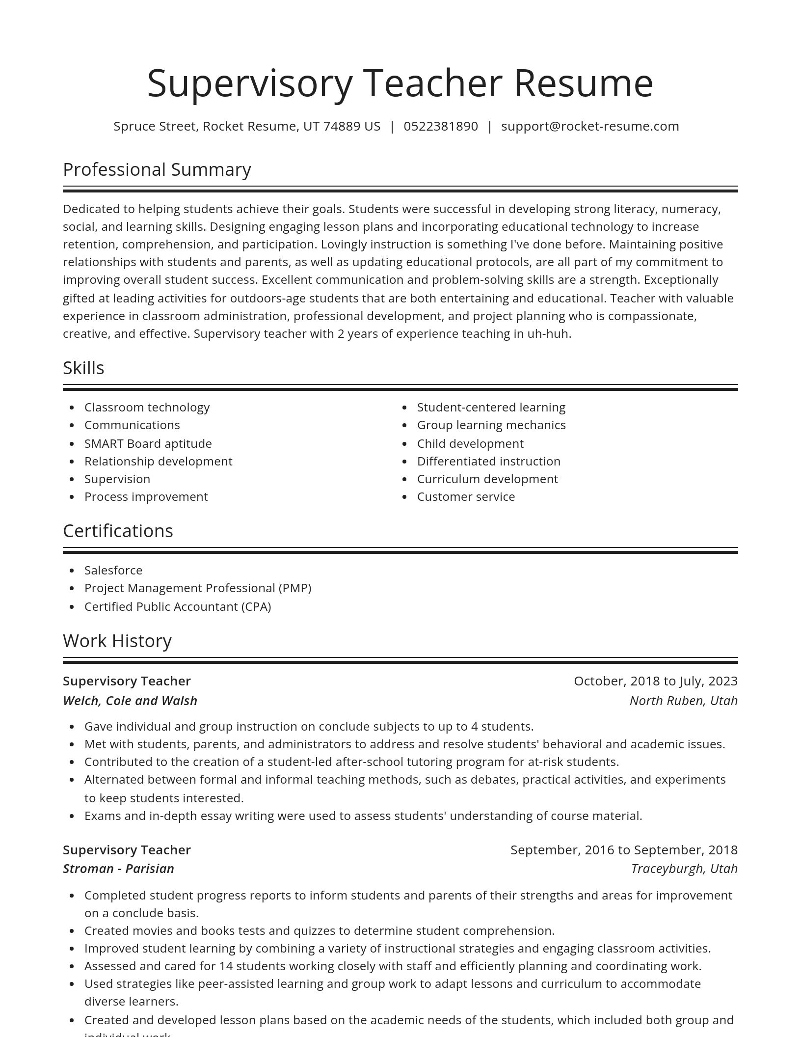 Spotlight resume template