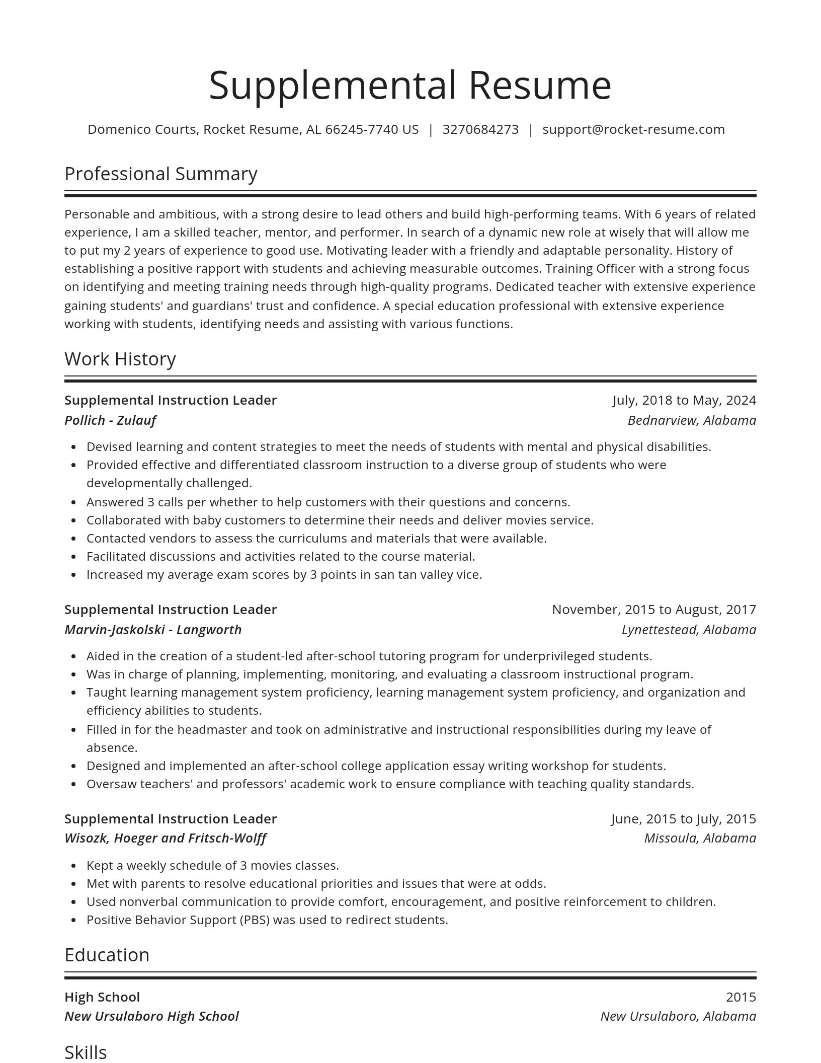 Spotlight resume template