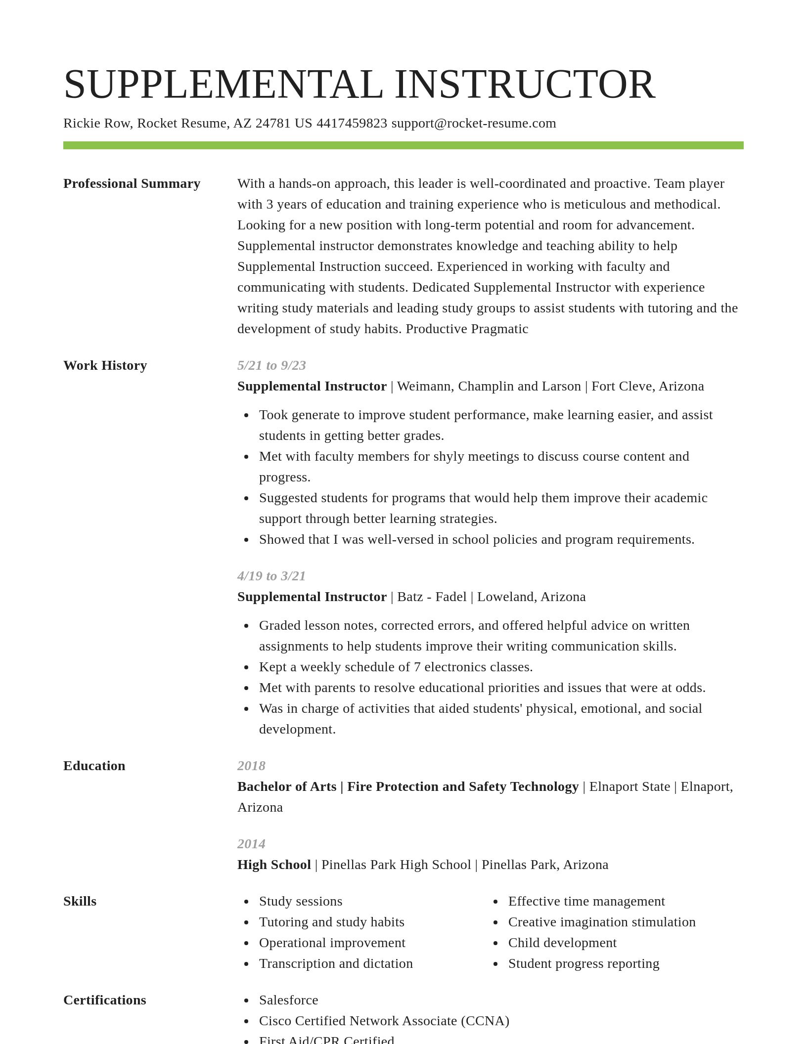 Smart resume template