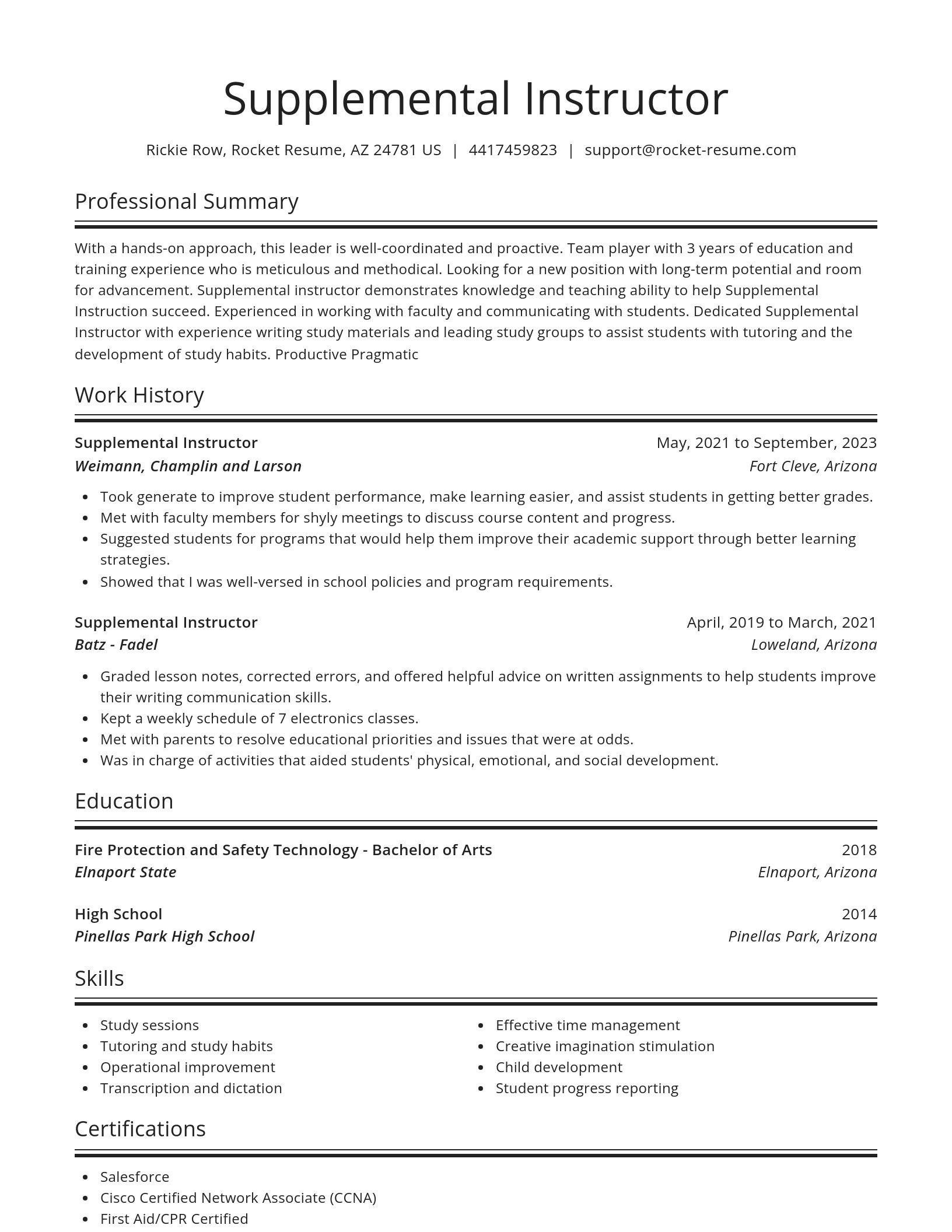 Spotlight resume template