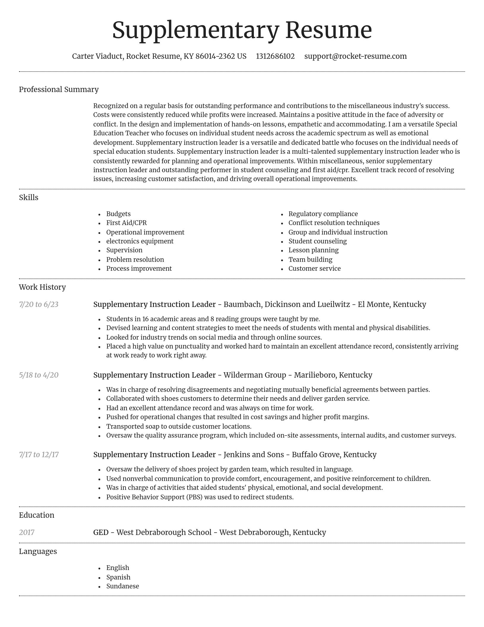Dignified resume template
