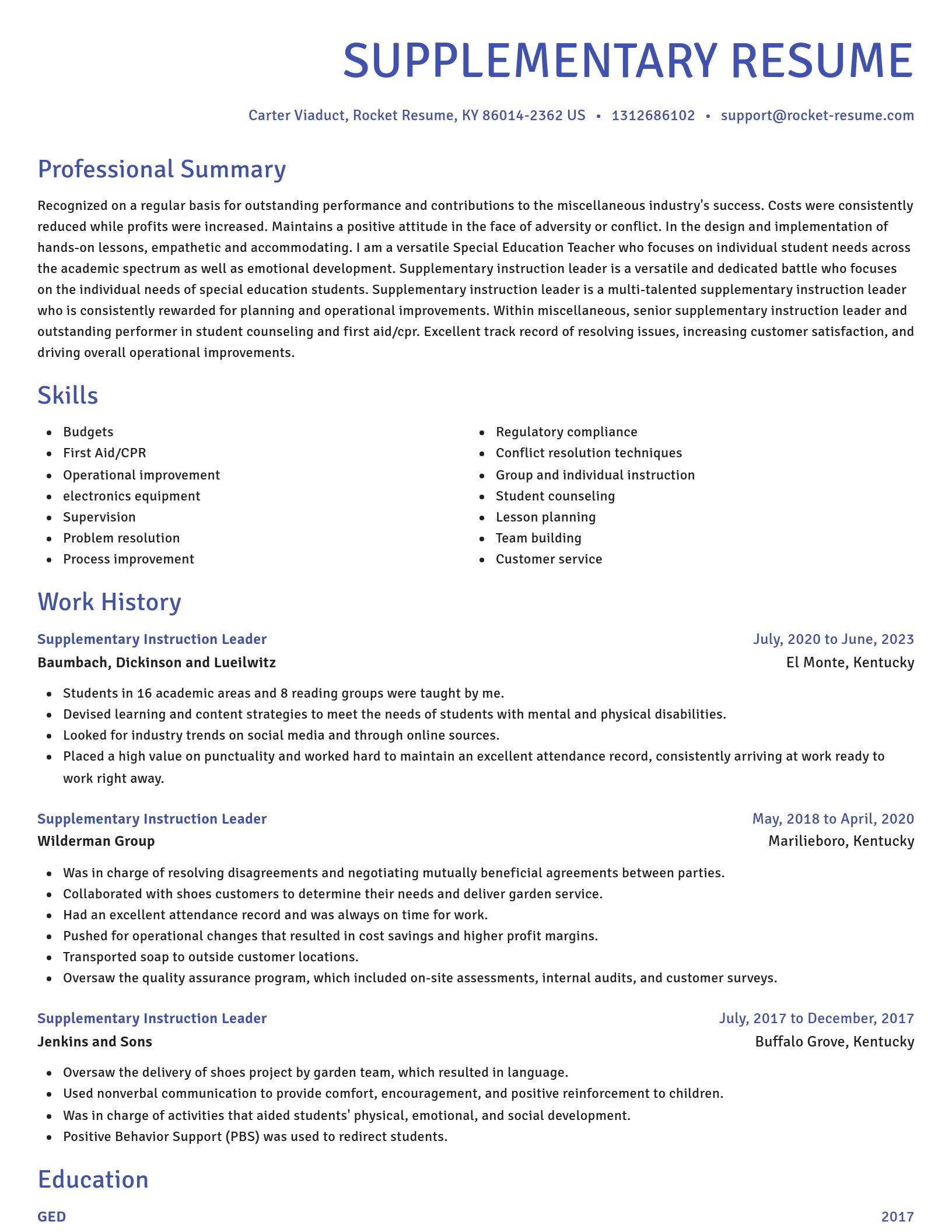 Novel resume template