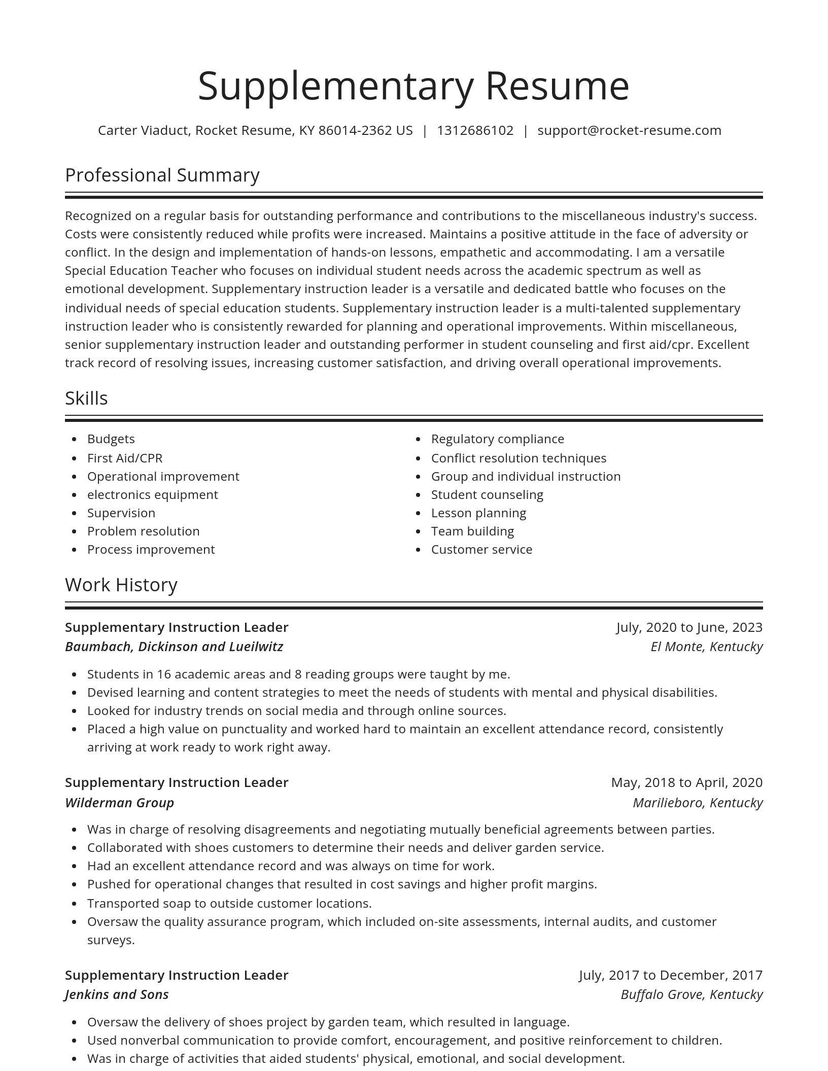 Spotlight resume template