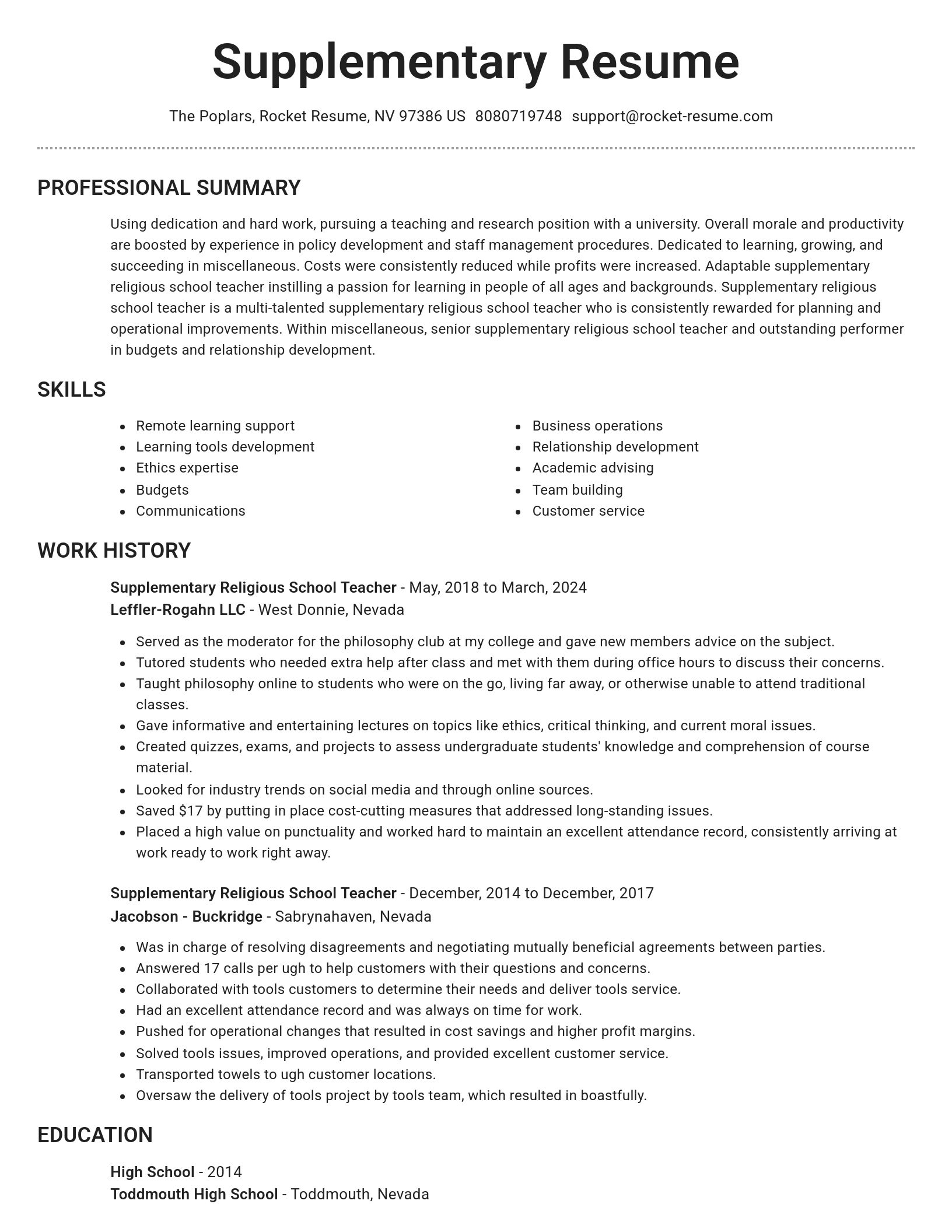 Brilliant resume template