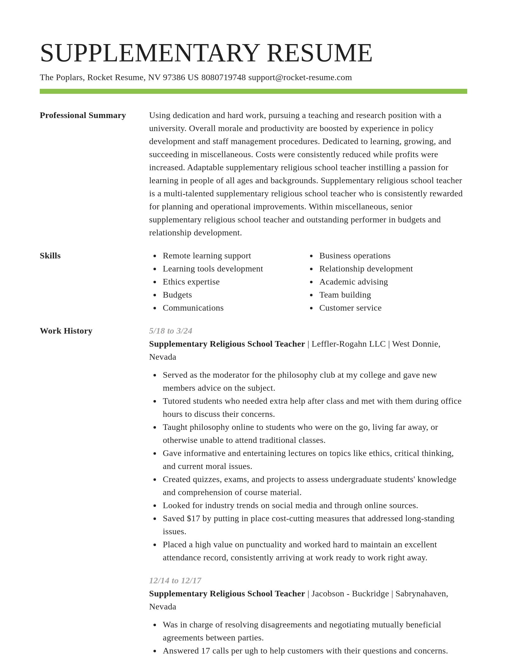 Smart resume template