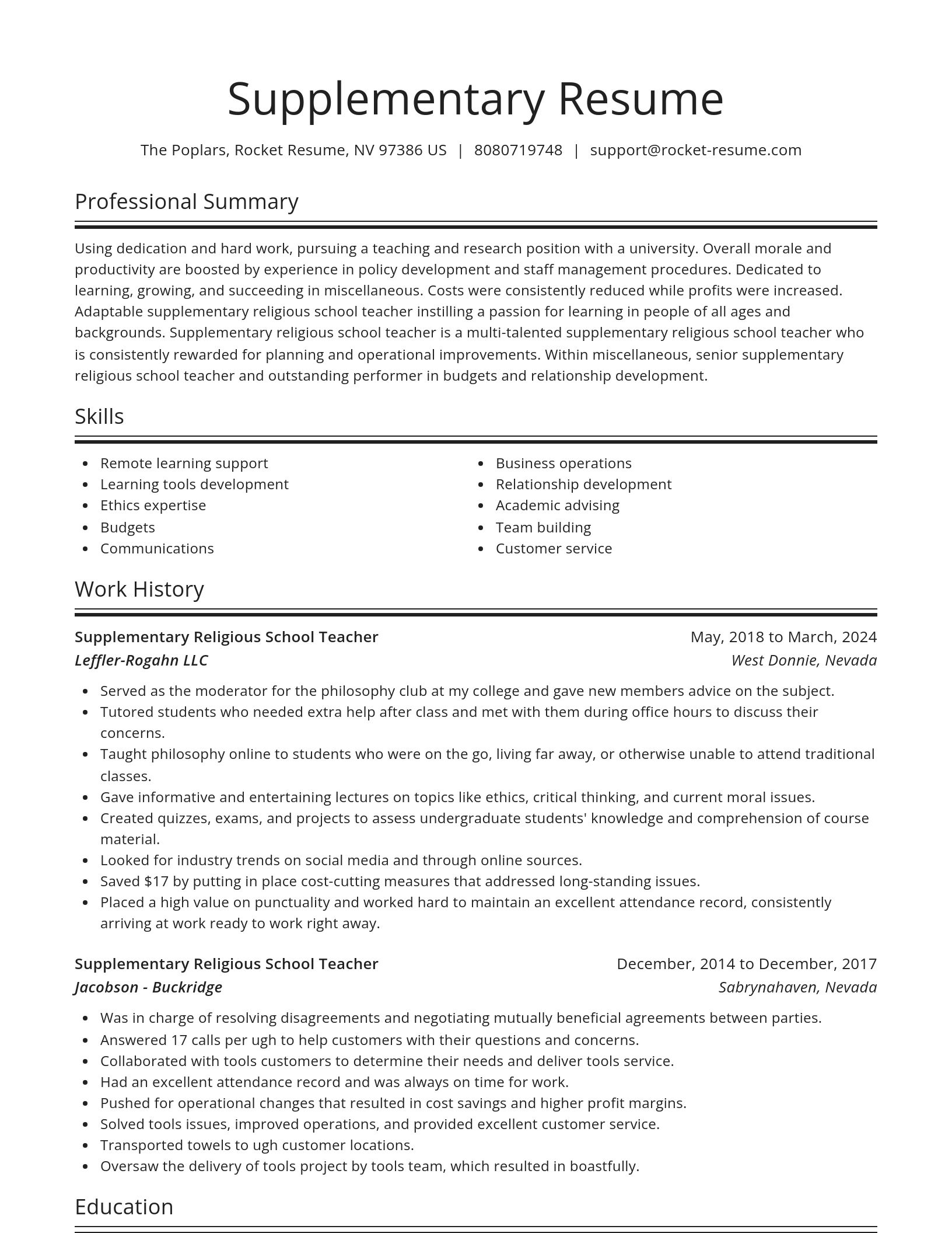 Spotlight resume template