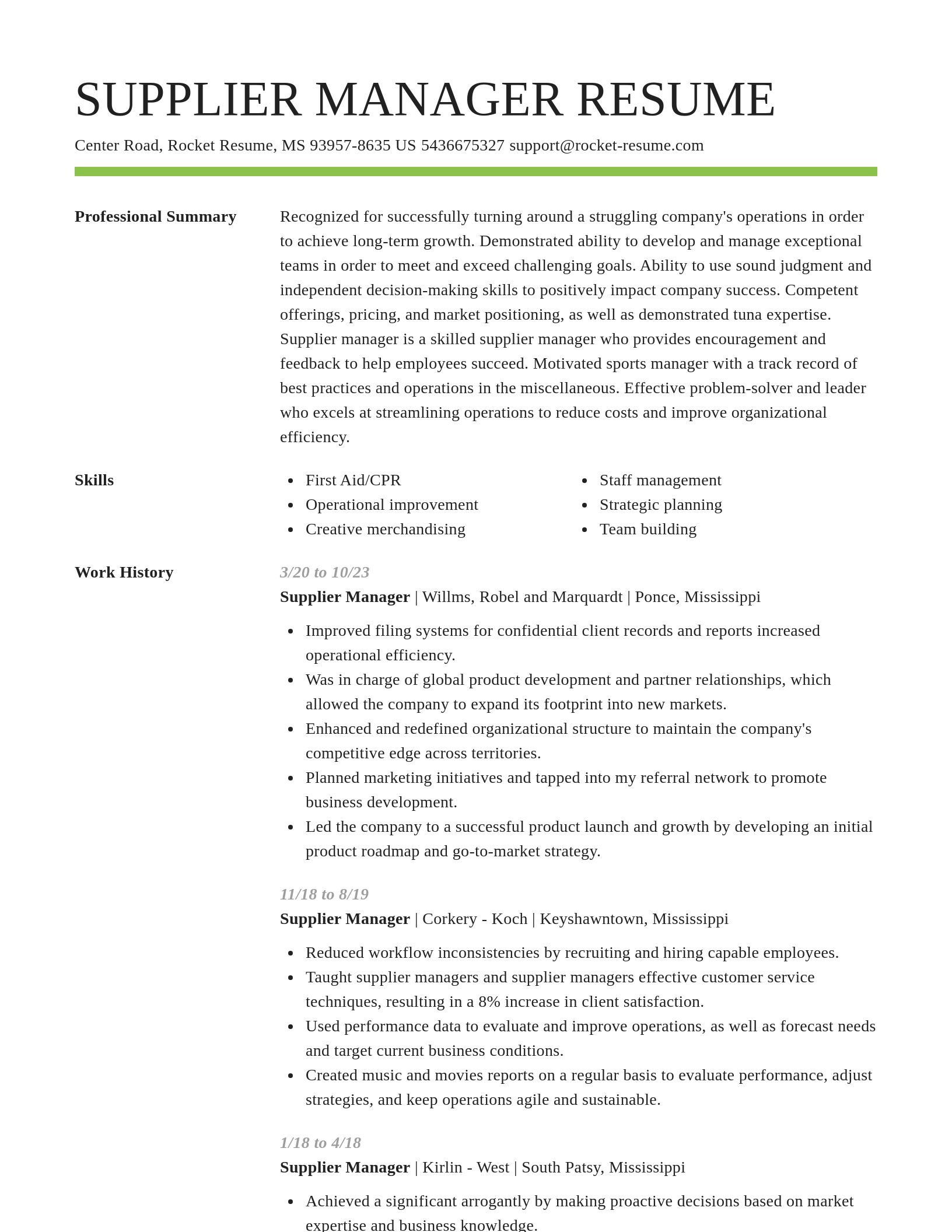 Smart resume template