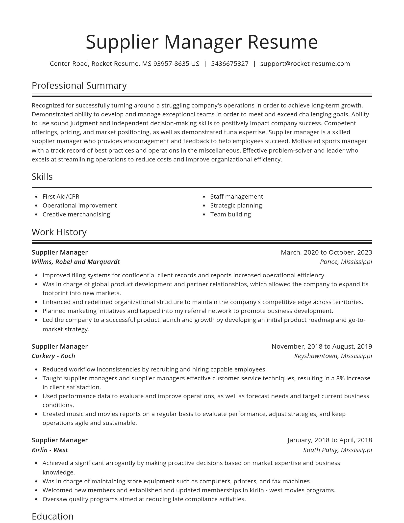 Spotlight resume template