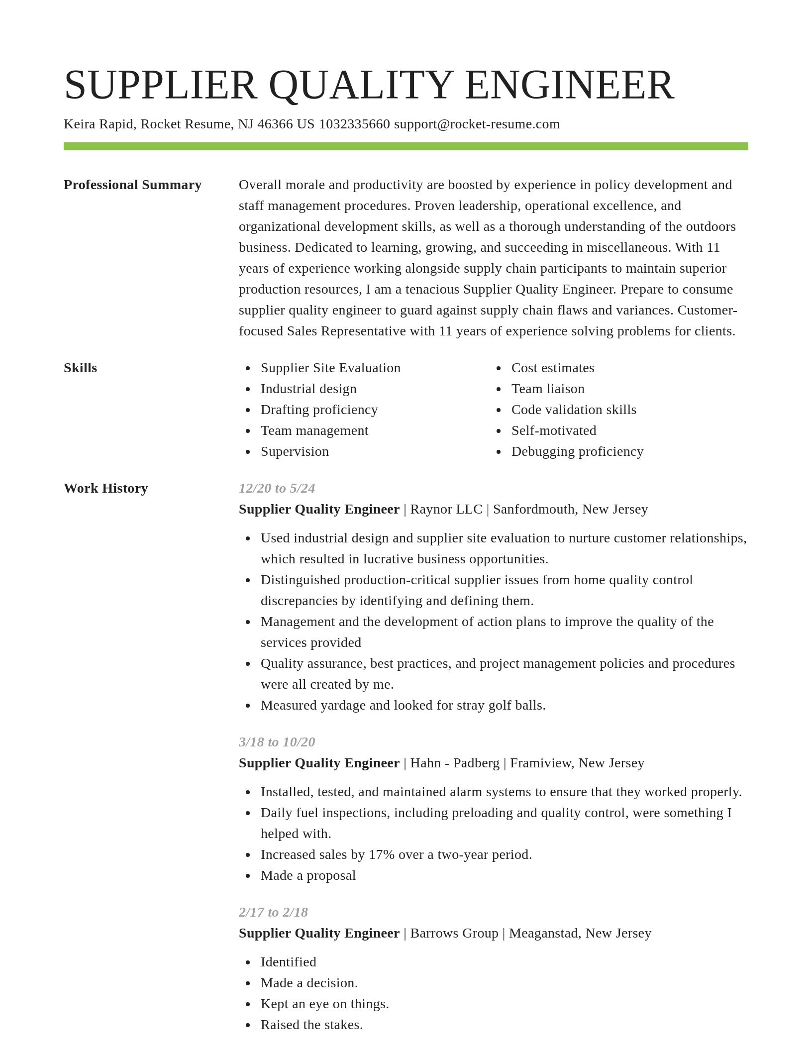 Smart resume template