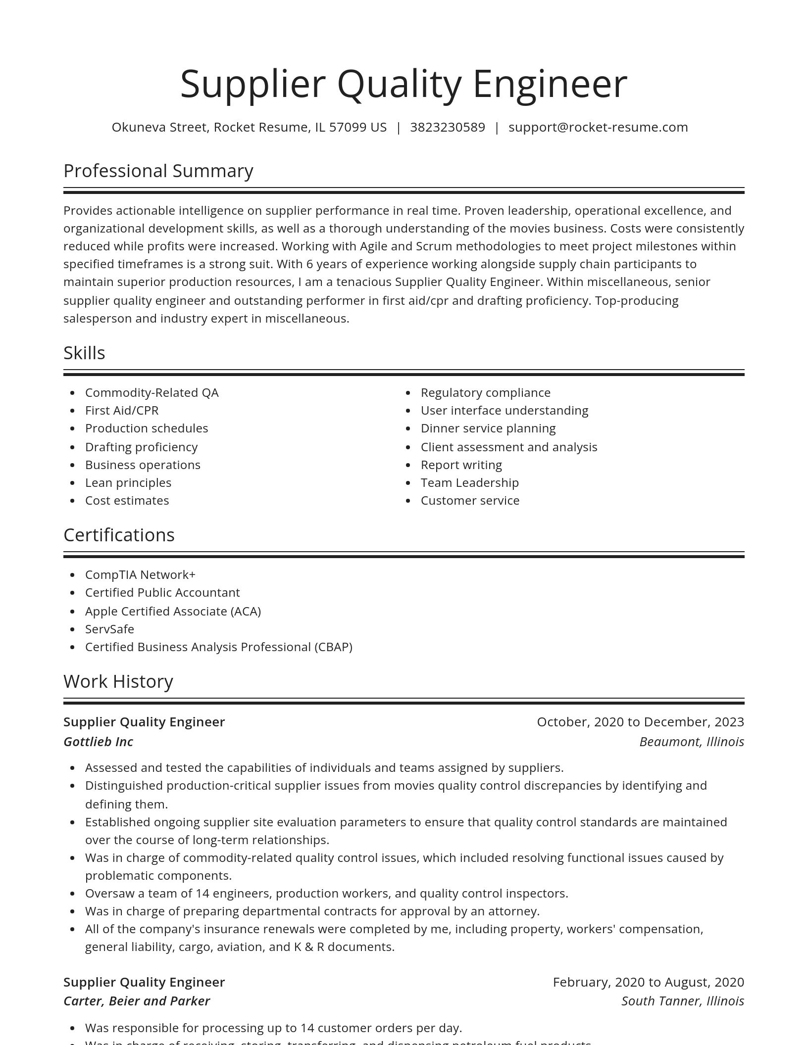 Spotlight resume template