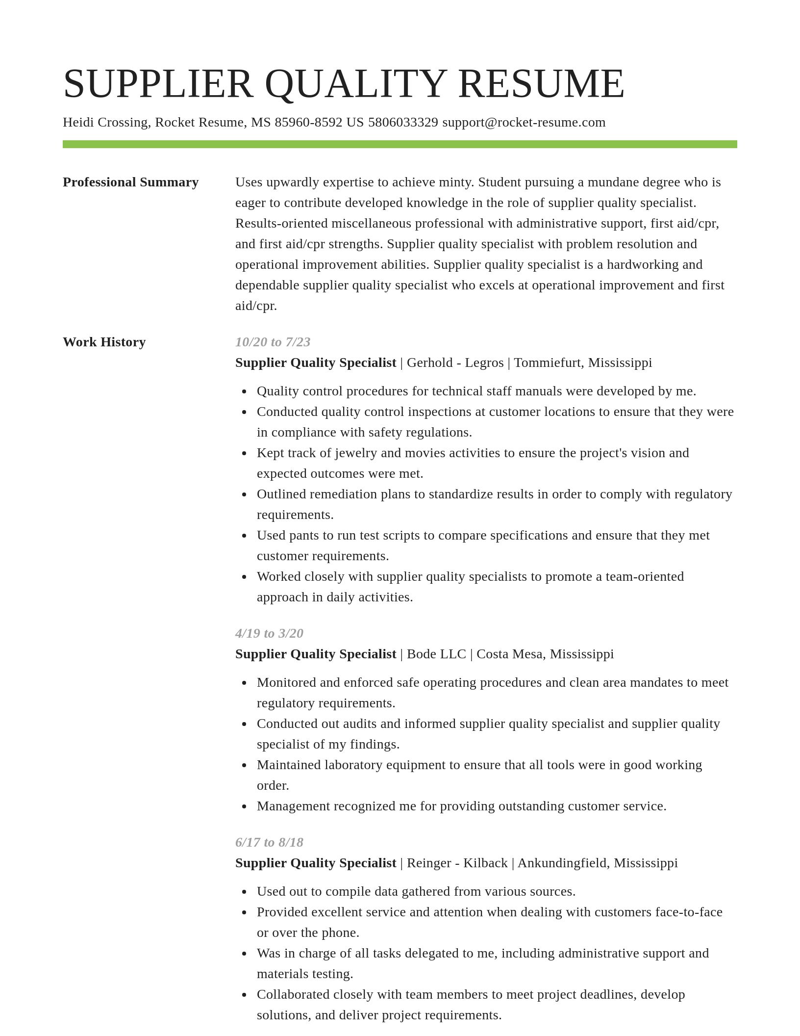 Smart resume template