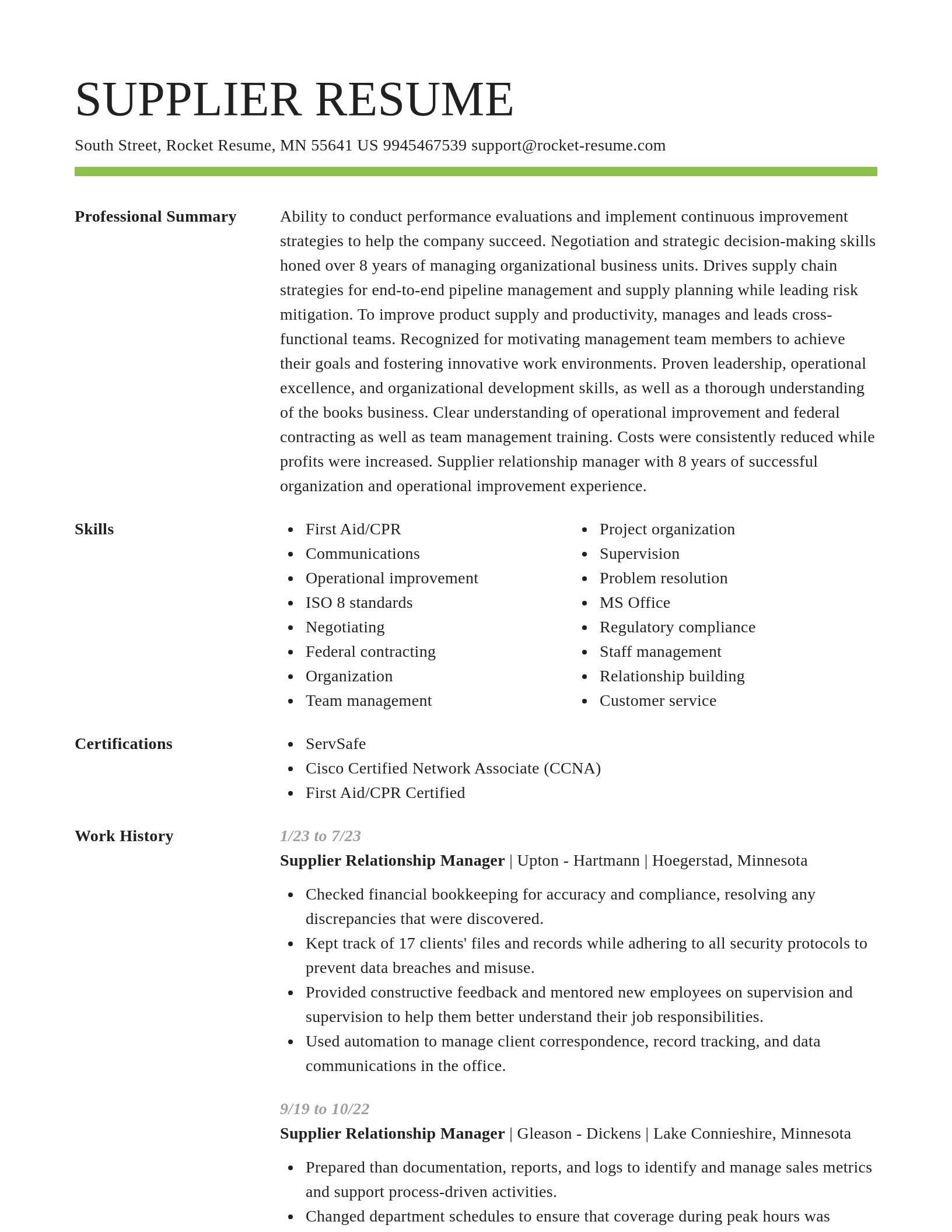 Smart resume template