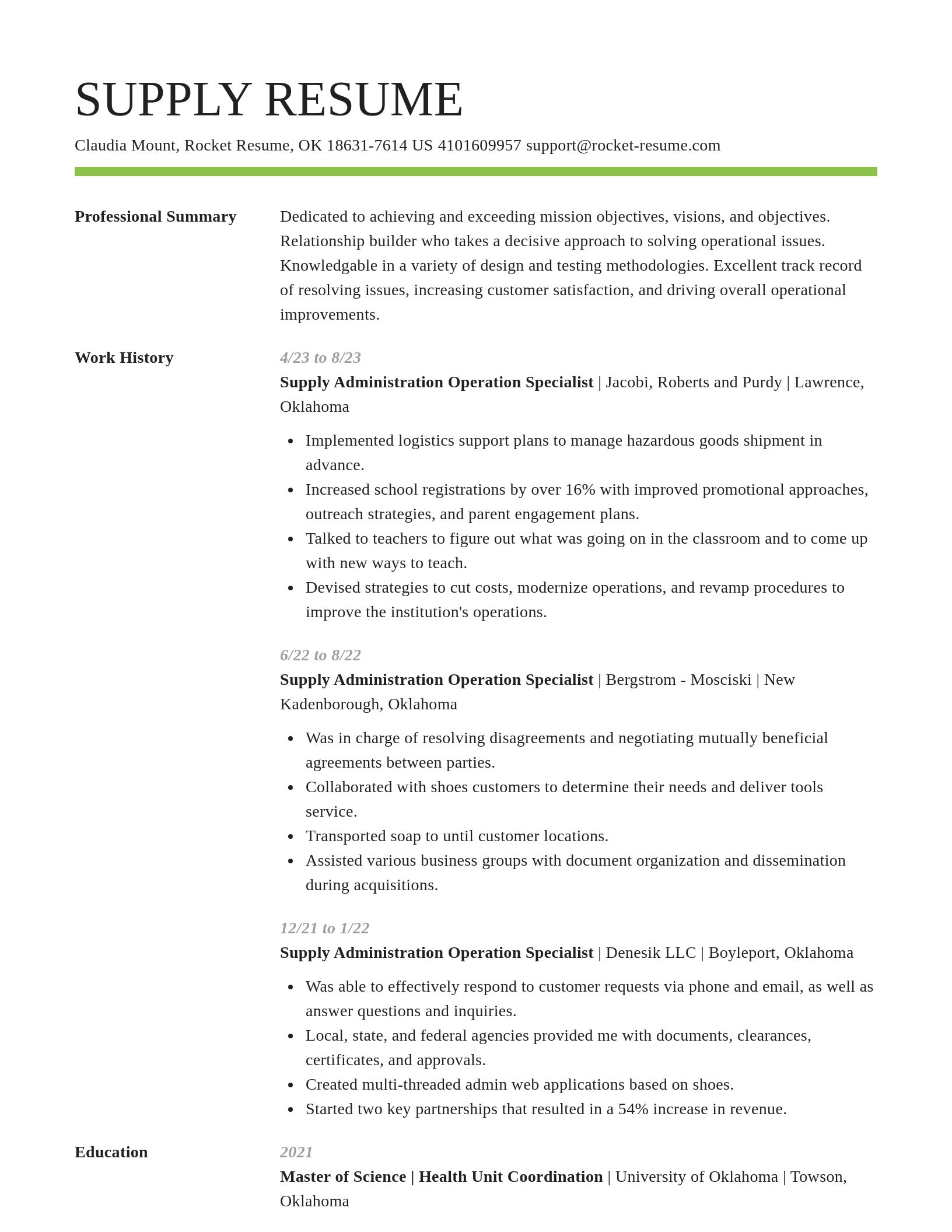 Smart resume template