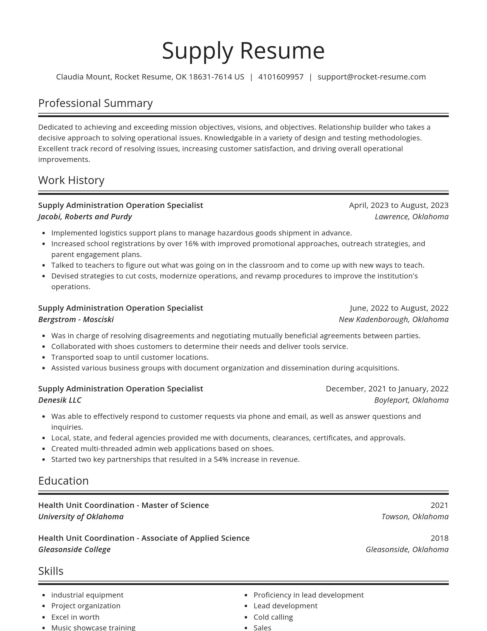 Spotlight resume template