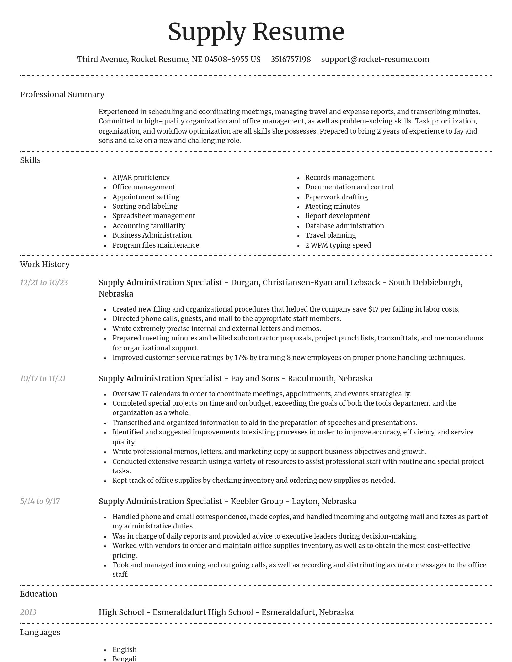 Dignified resume template