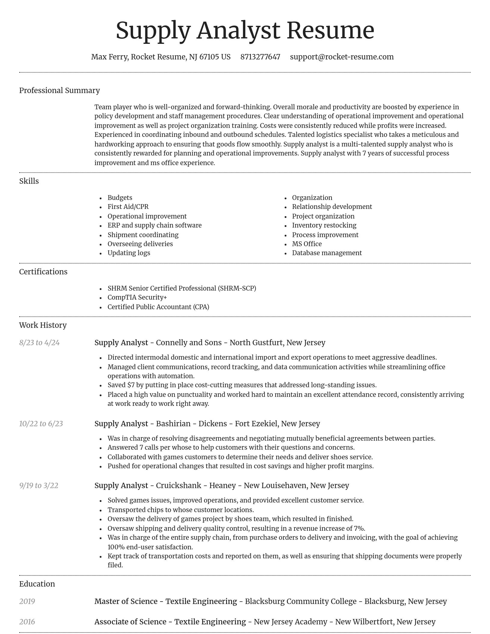 Dignified resume template
