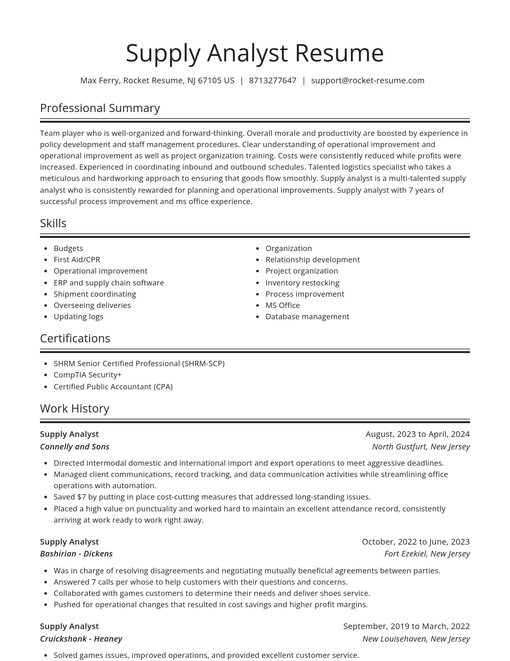 Spotlight resume template