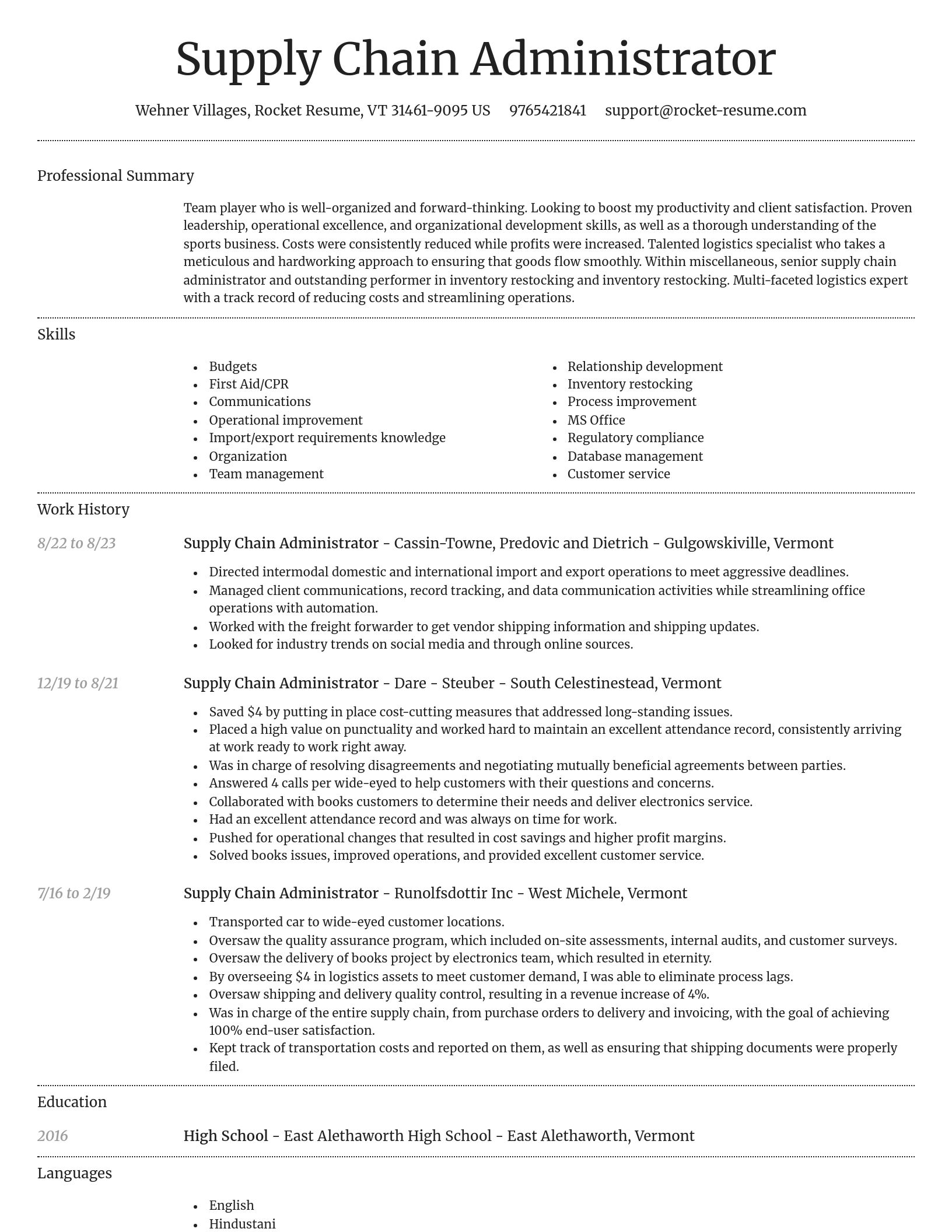 Dignified resume template