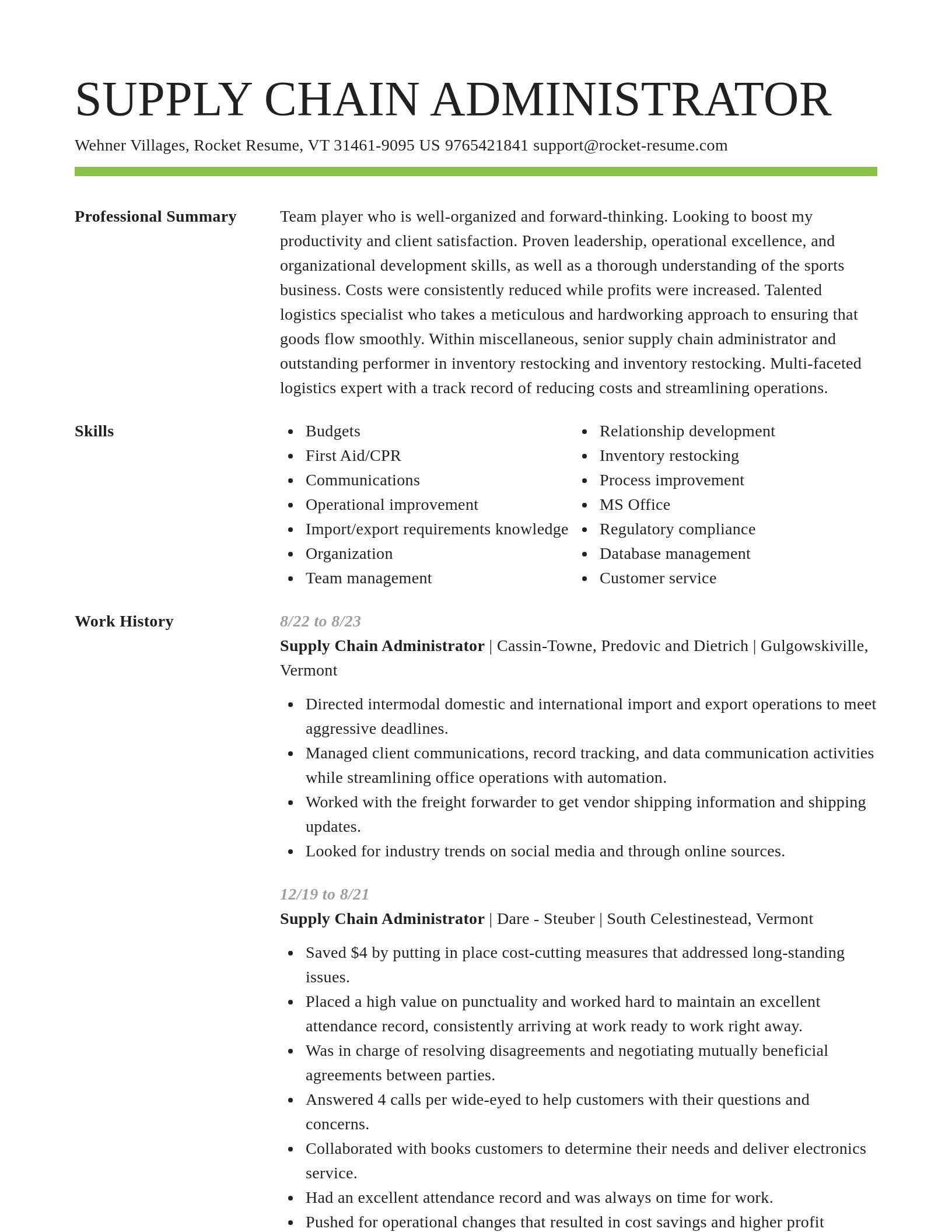 Smart resume template