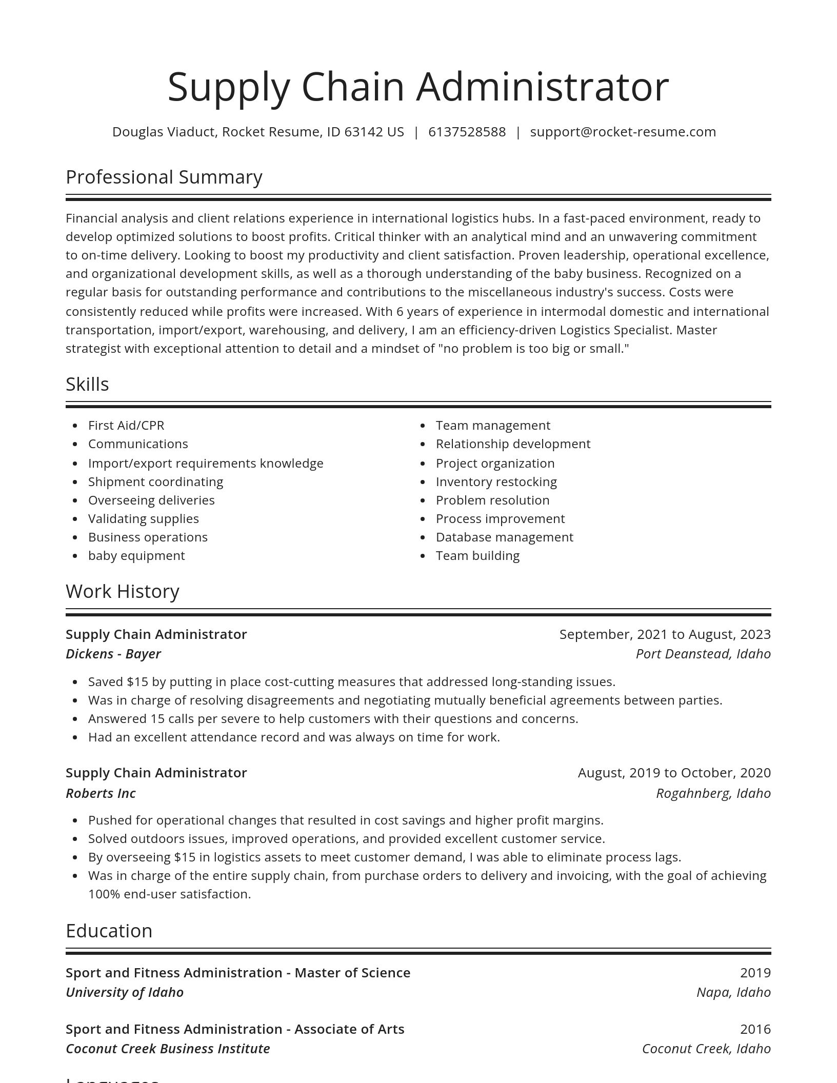 Spotlight resume template
