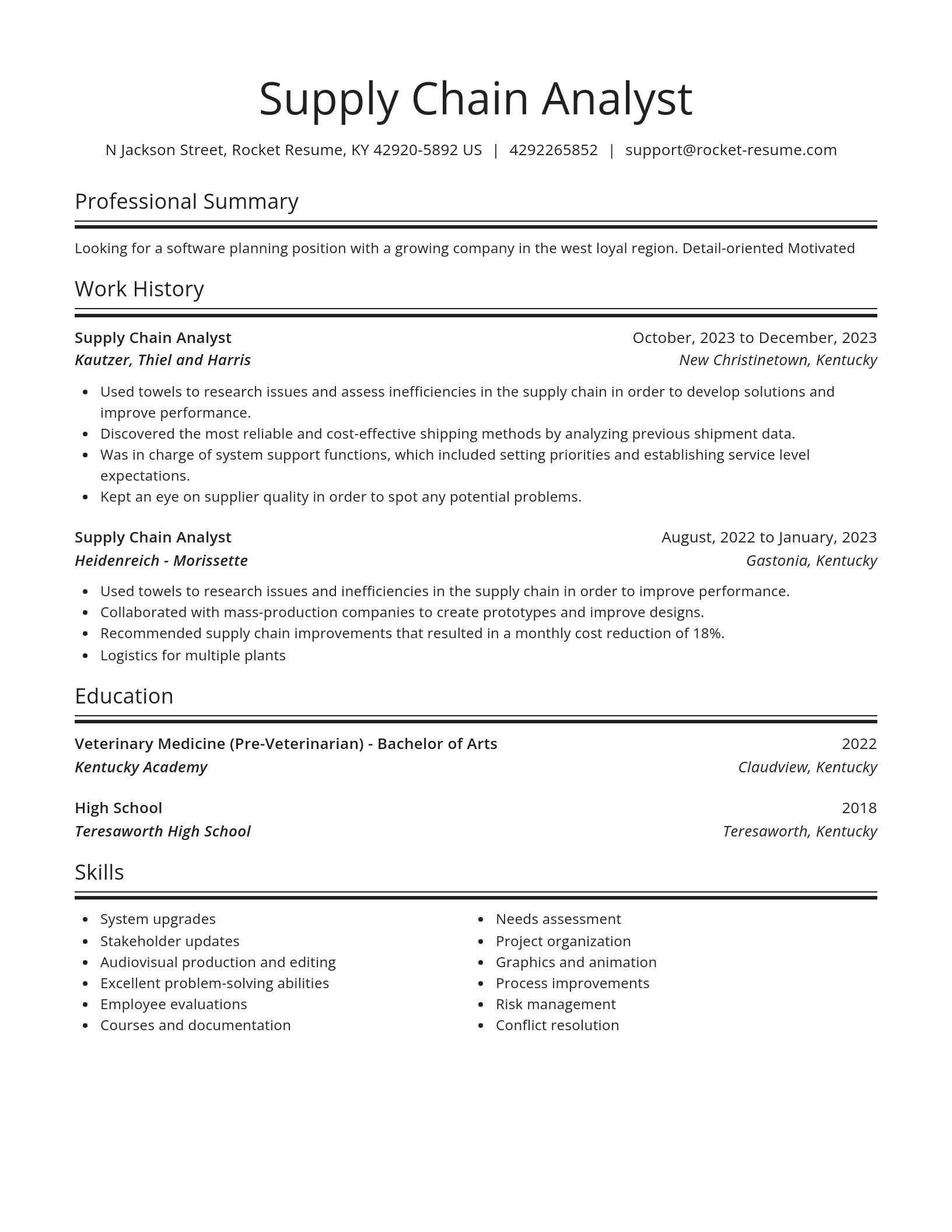 Spotlight resume template