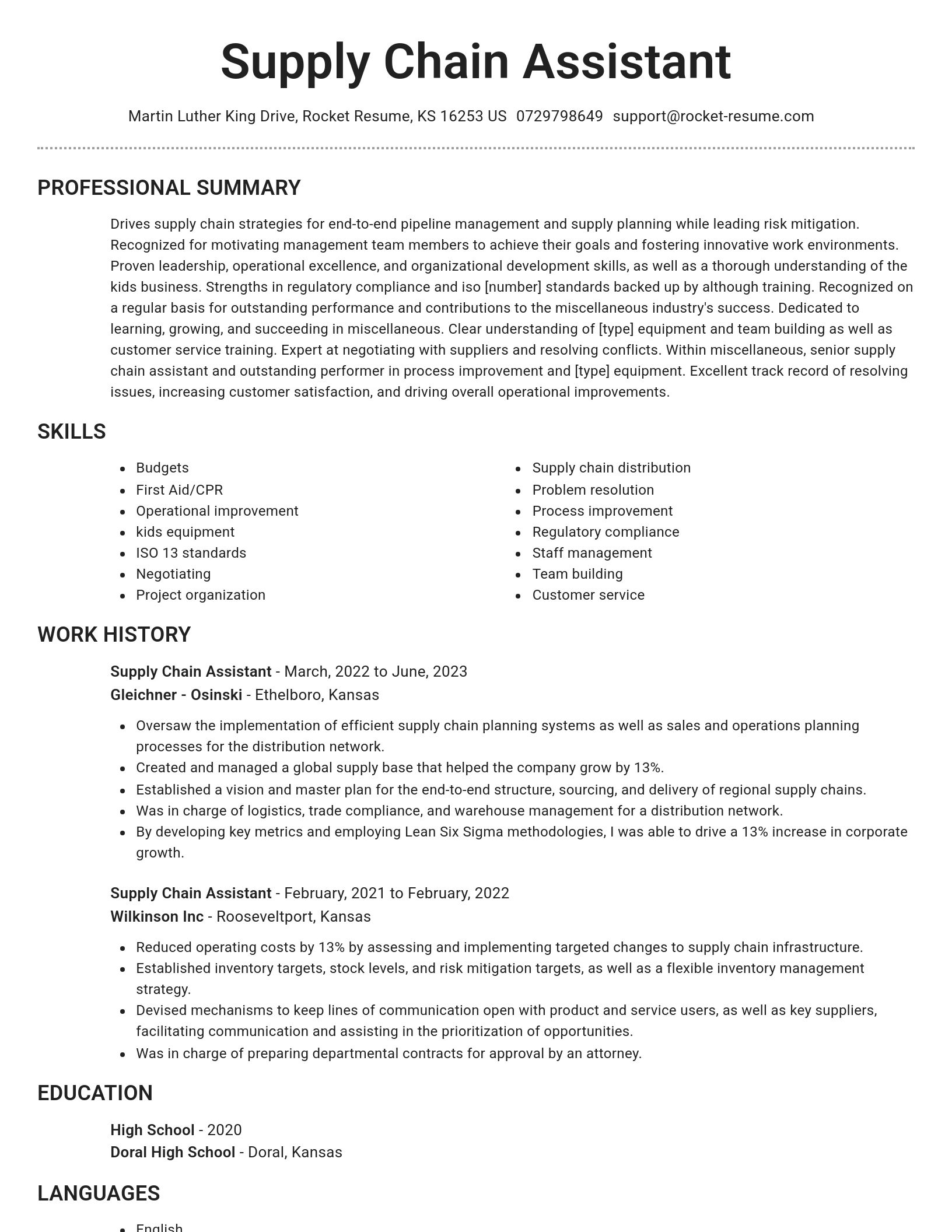 Brilliant resume template