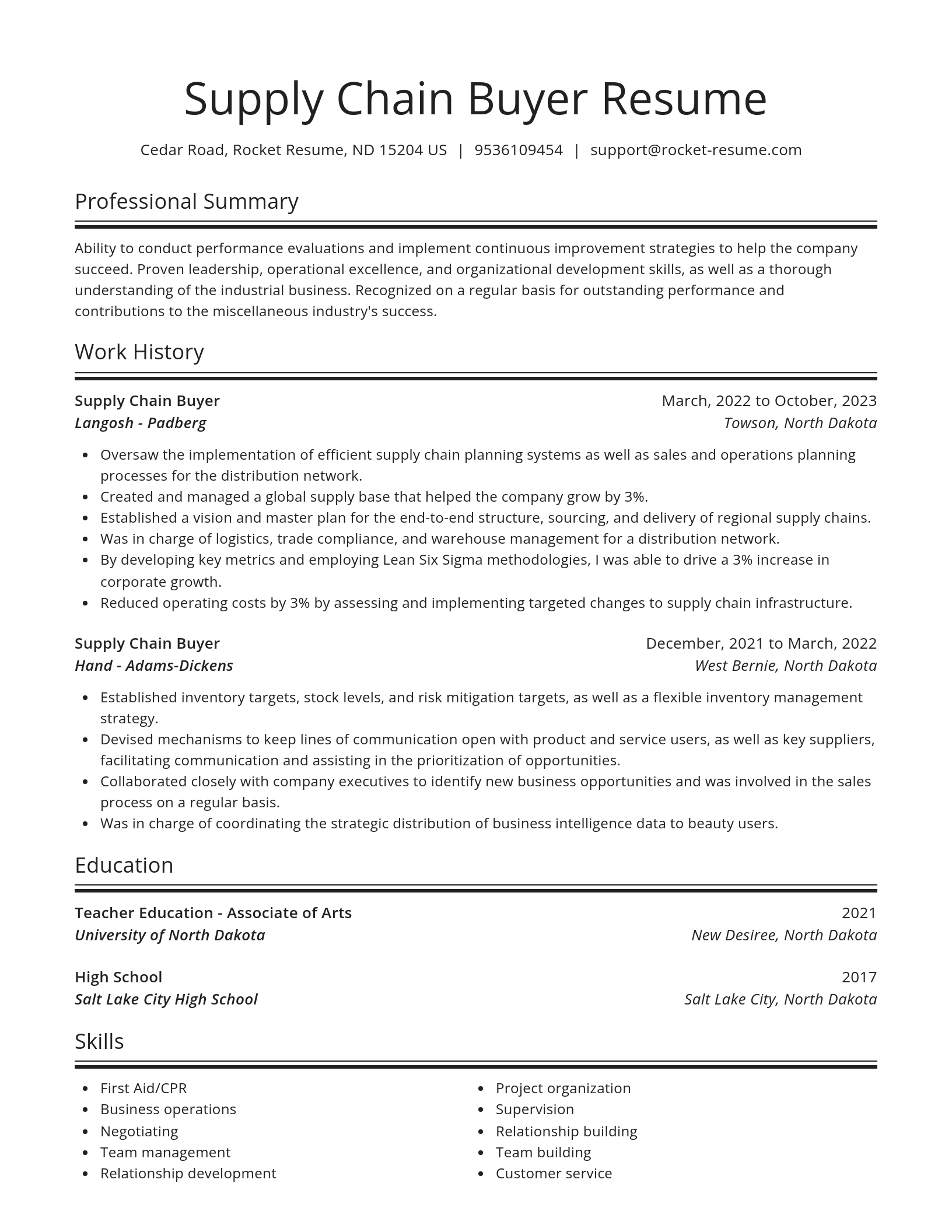 Spotlight resume template